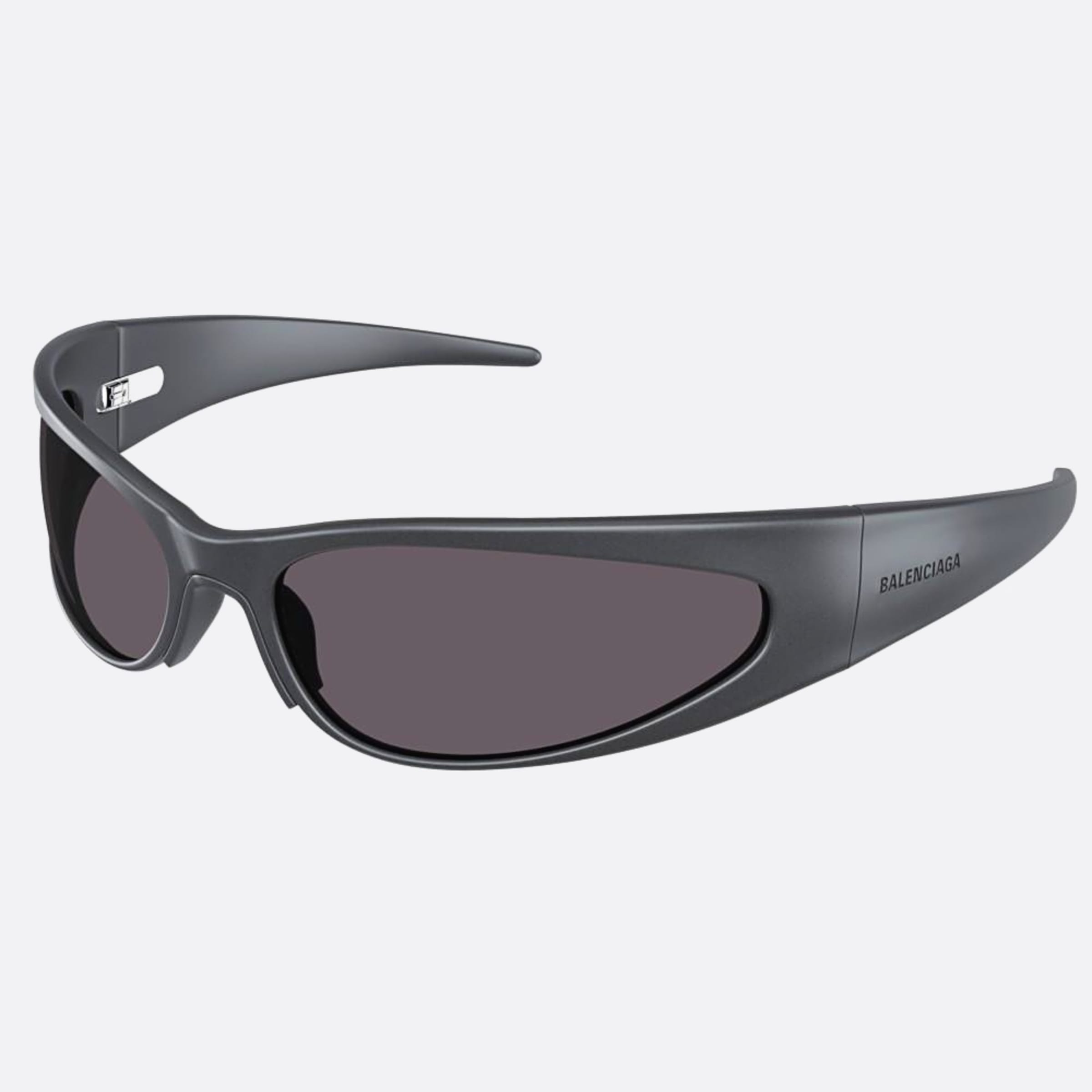 Balenciaga 77mm Grey Geometric Man Sunglasses - Side View