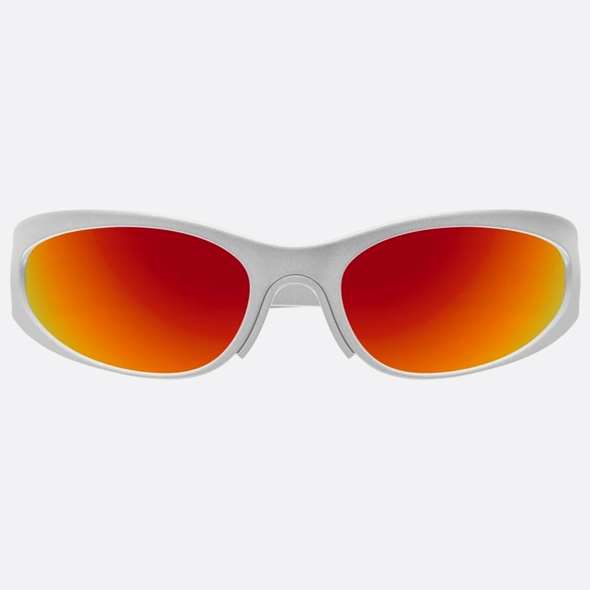 Balenciaga 77mm Silver Geometric Man Sunglasses - Main View