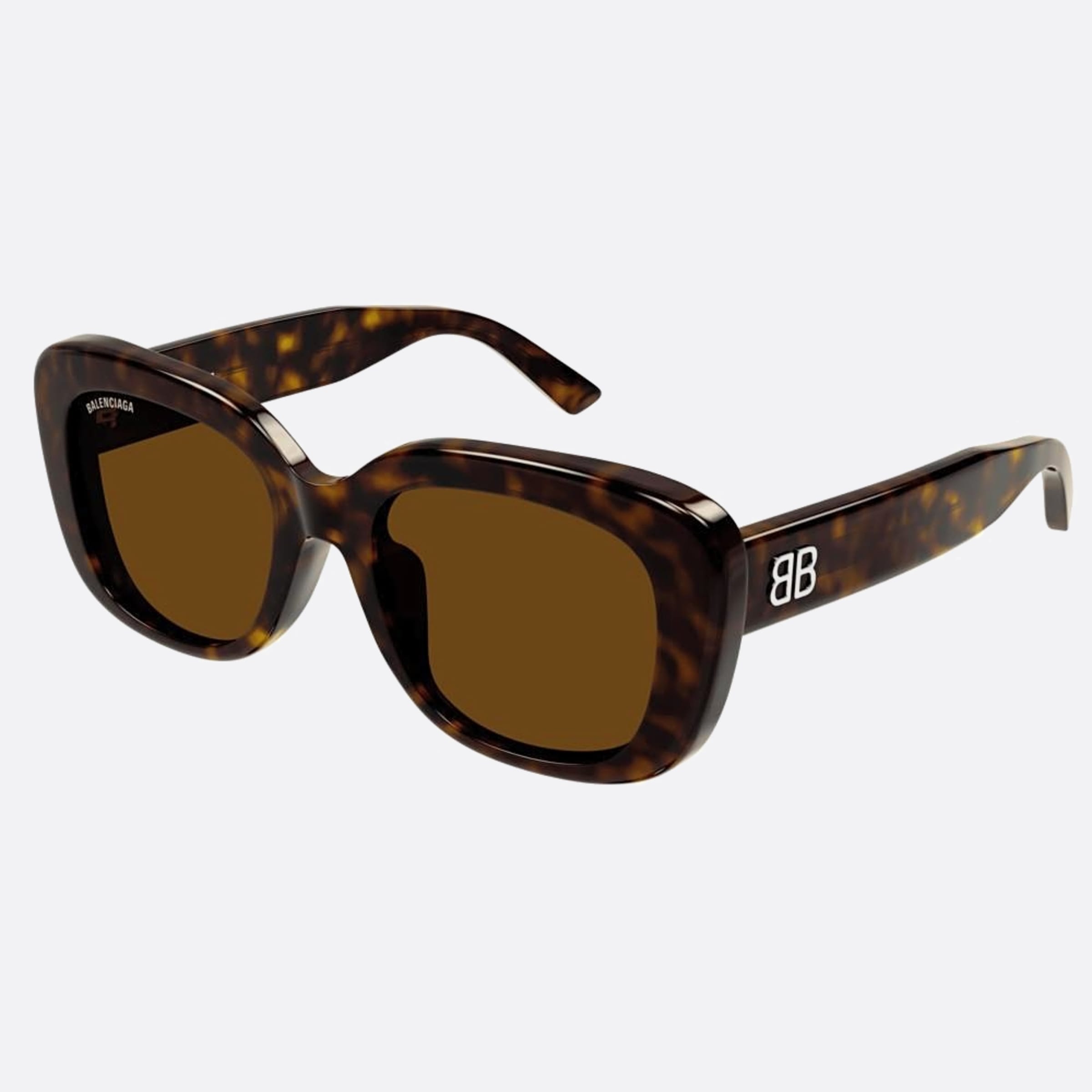 Balenciaga 54mm Bb0295sk Havana Geometric Woman Sunglasses - Side View