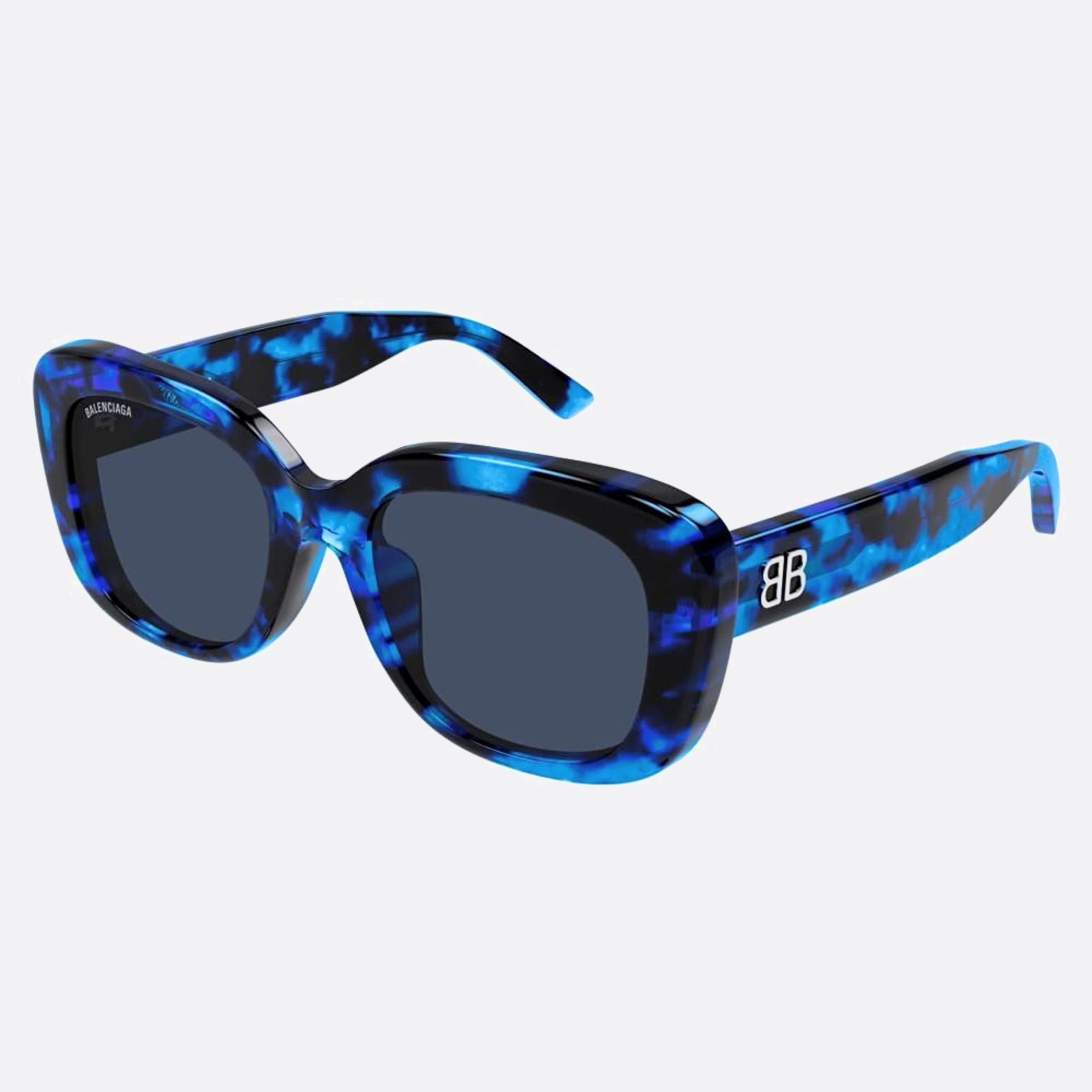 Balenciaga 54mm Bb0295sk Blue Geometric Woman Sunglasses - Side View