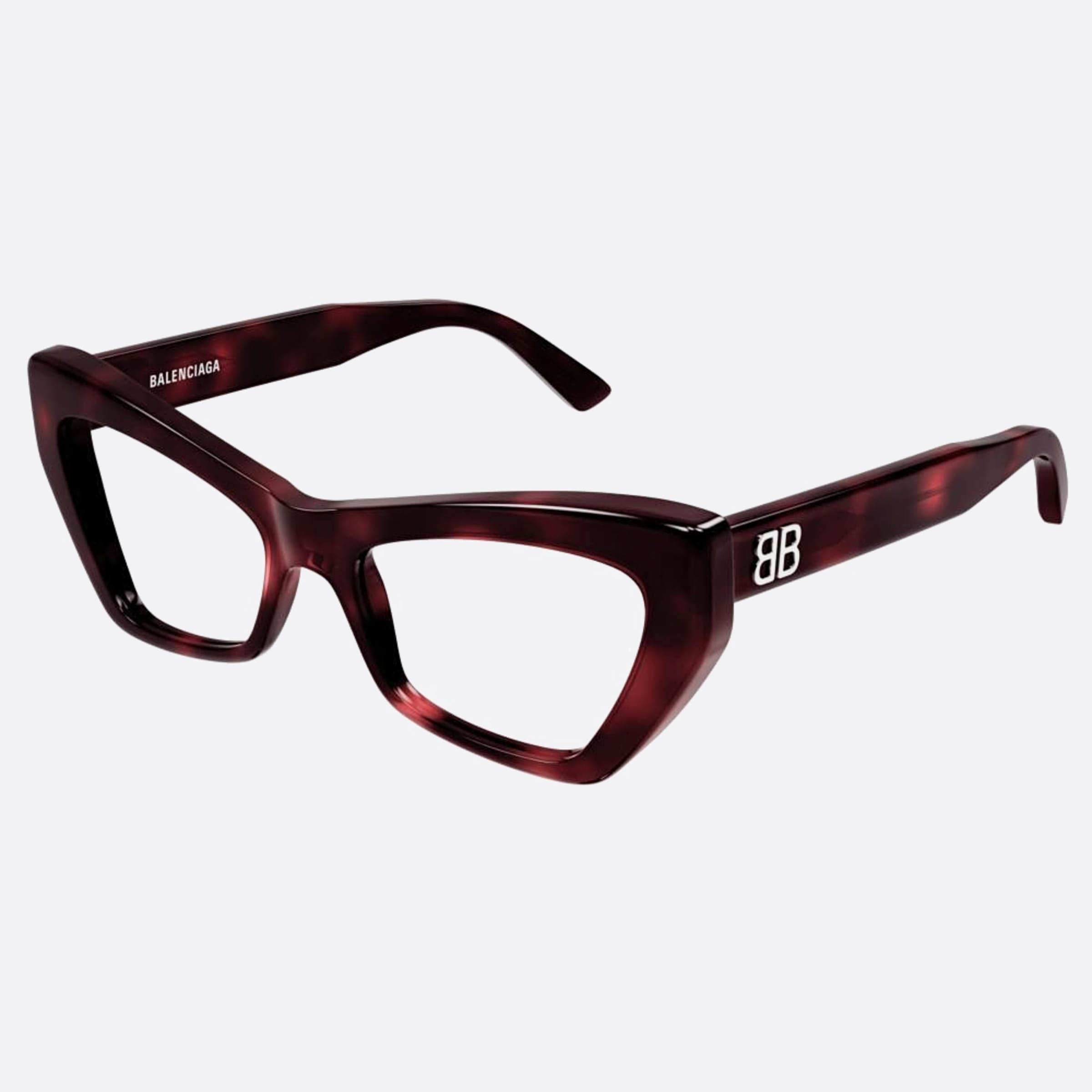 Balenciaga 53mm Havana Cat Eye Woman Eyeglasses - Side View