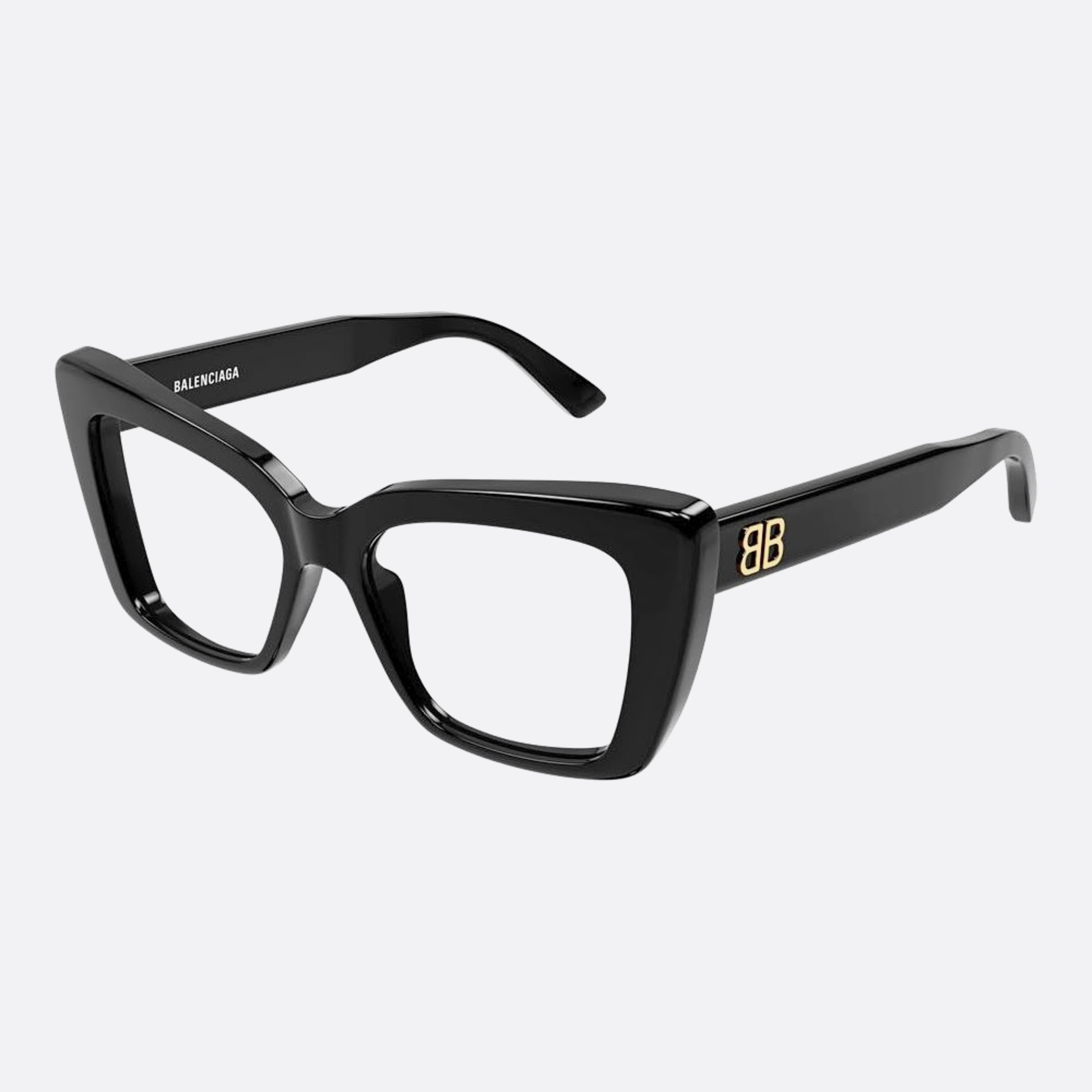 Balenciaga 52mm Black Butterfly Woman Eyeglasses - Side View
