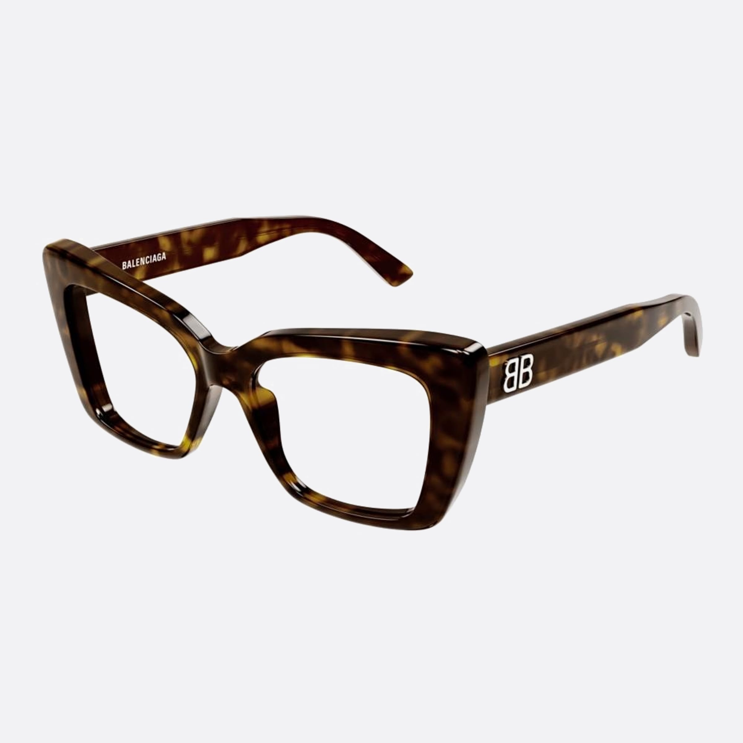 Balenciaga 52mm Havana Butterfly Woman Eyeglasses - Side View