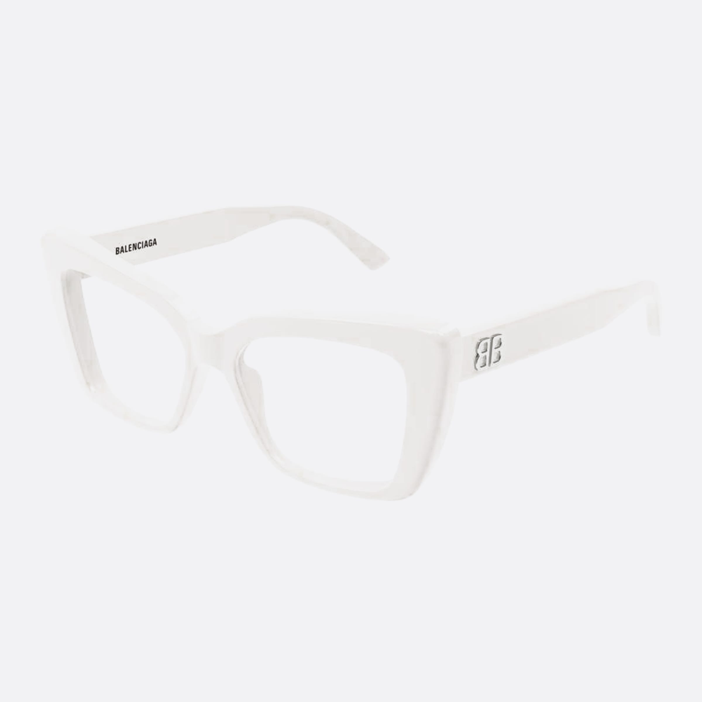 Balenciaga 52mm White Butterfly Woman Eyeglasses - Side View