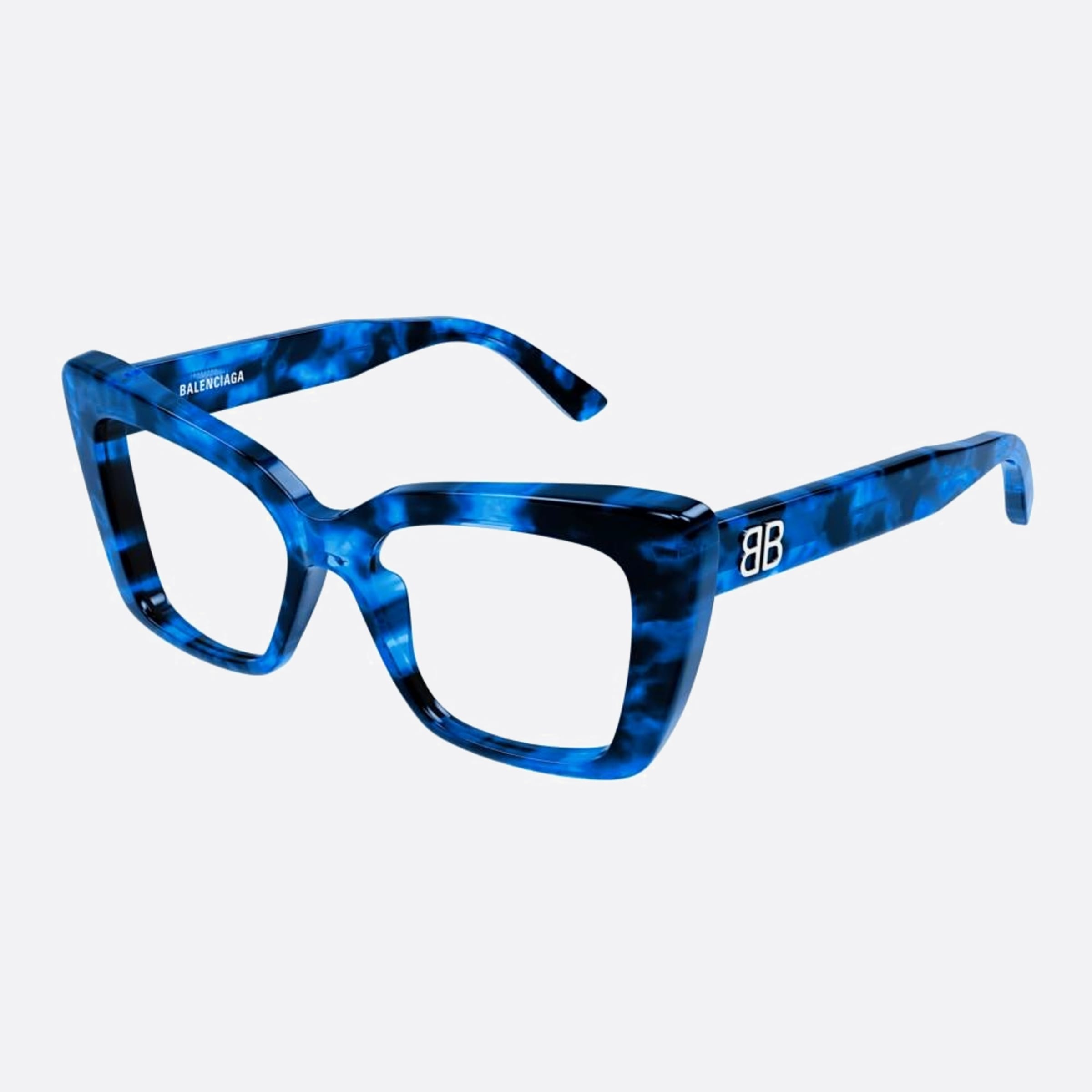 Balenciaga 52mm Blue Butterfly Woman Eyeglasses - Side View
