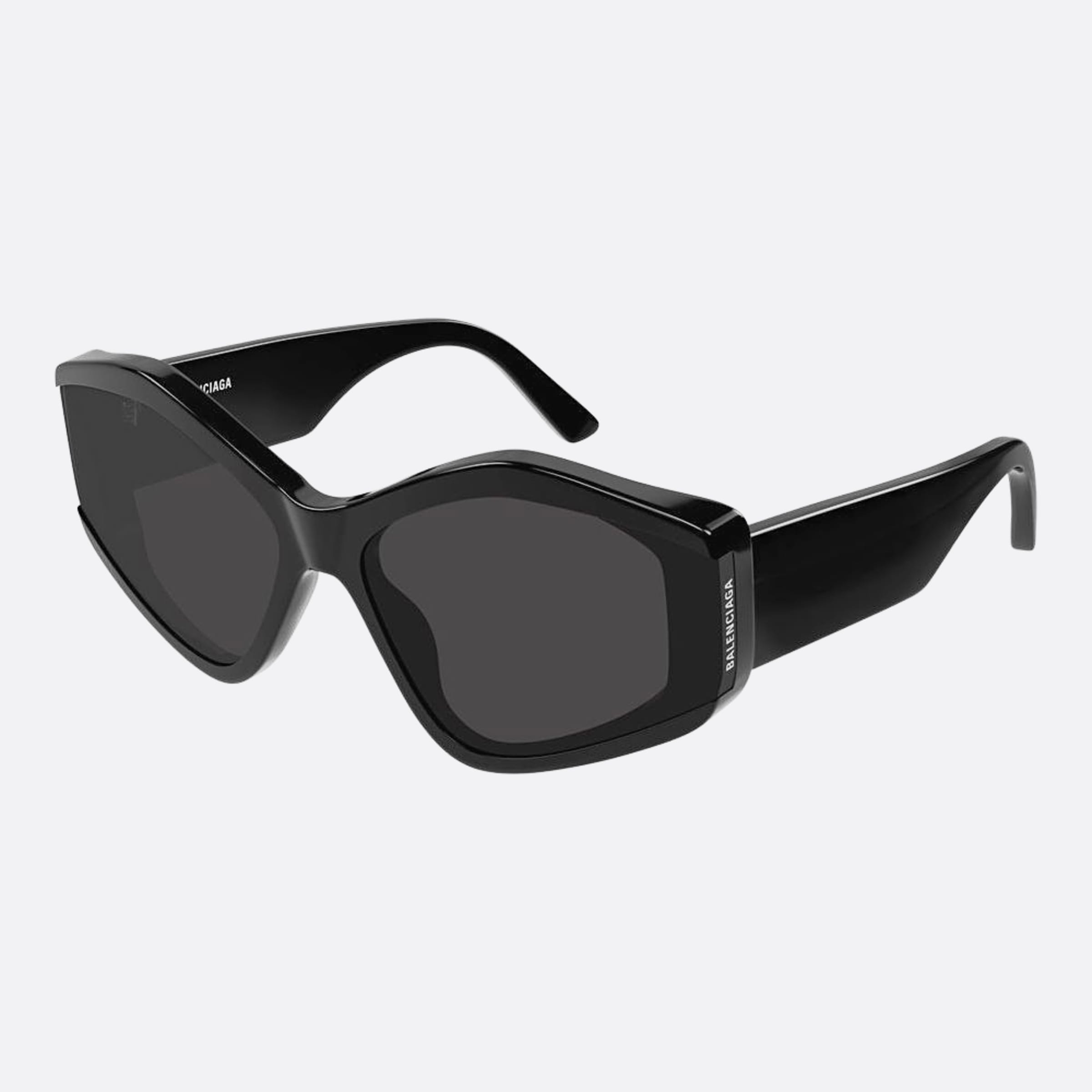Balenciaga 66mm Black Geometric Woman Sunglasses - Side View