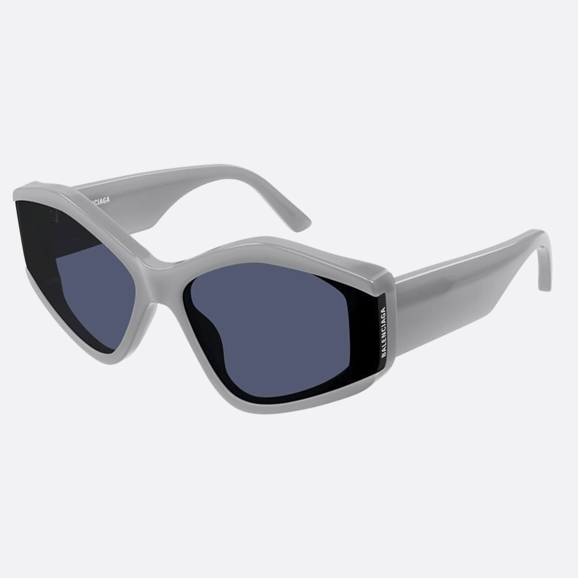 Balenciaga 66mm Grey Geometric Woman Sunglasses - Side View