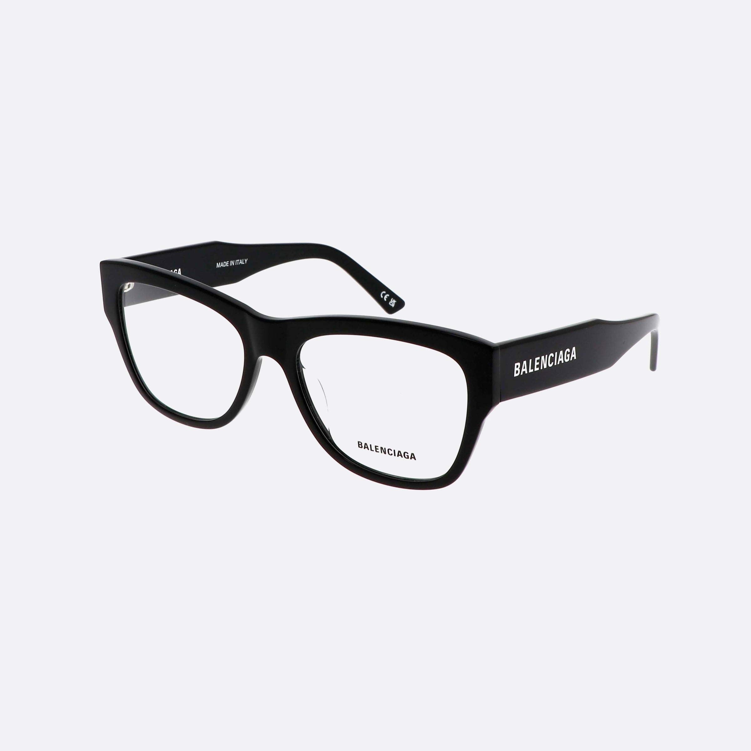 Balenciaga 54mm Black Squared Unisex Eyeglasses - Main View