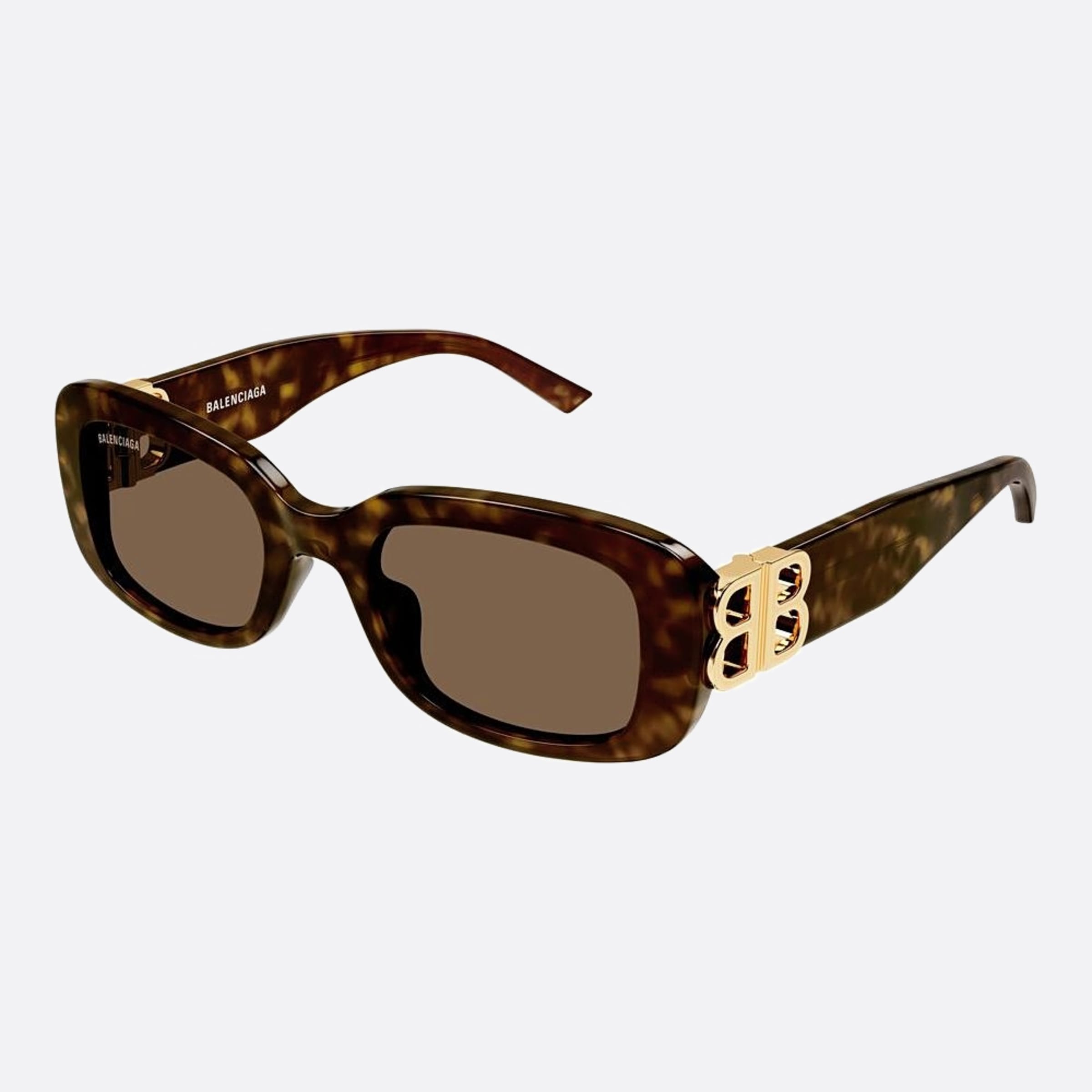 Balenciaga 53mm Bb0310sk Havana Squared Woman Sunglasses - Side View