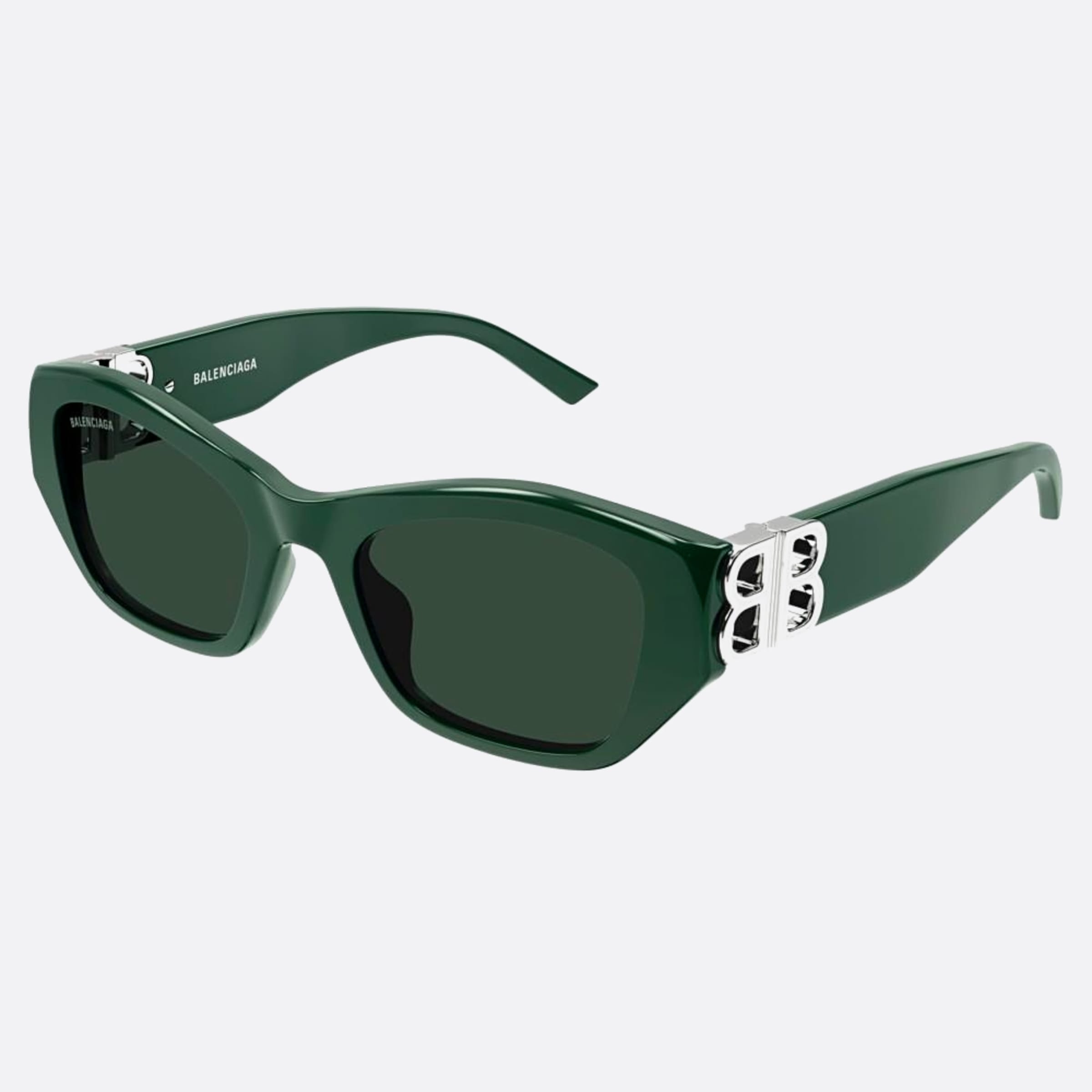 Balenciaga 53mm Bb0311sk Green Squared Woman Sunglasses - Side View