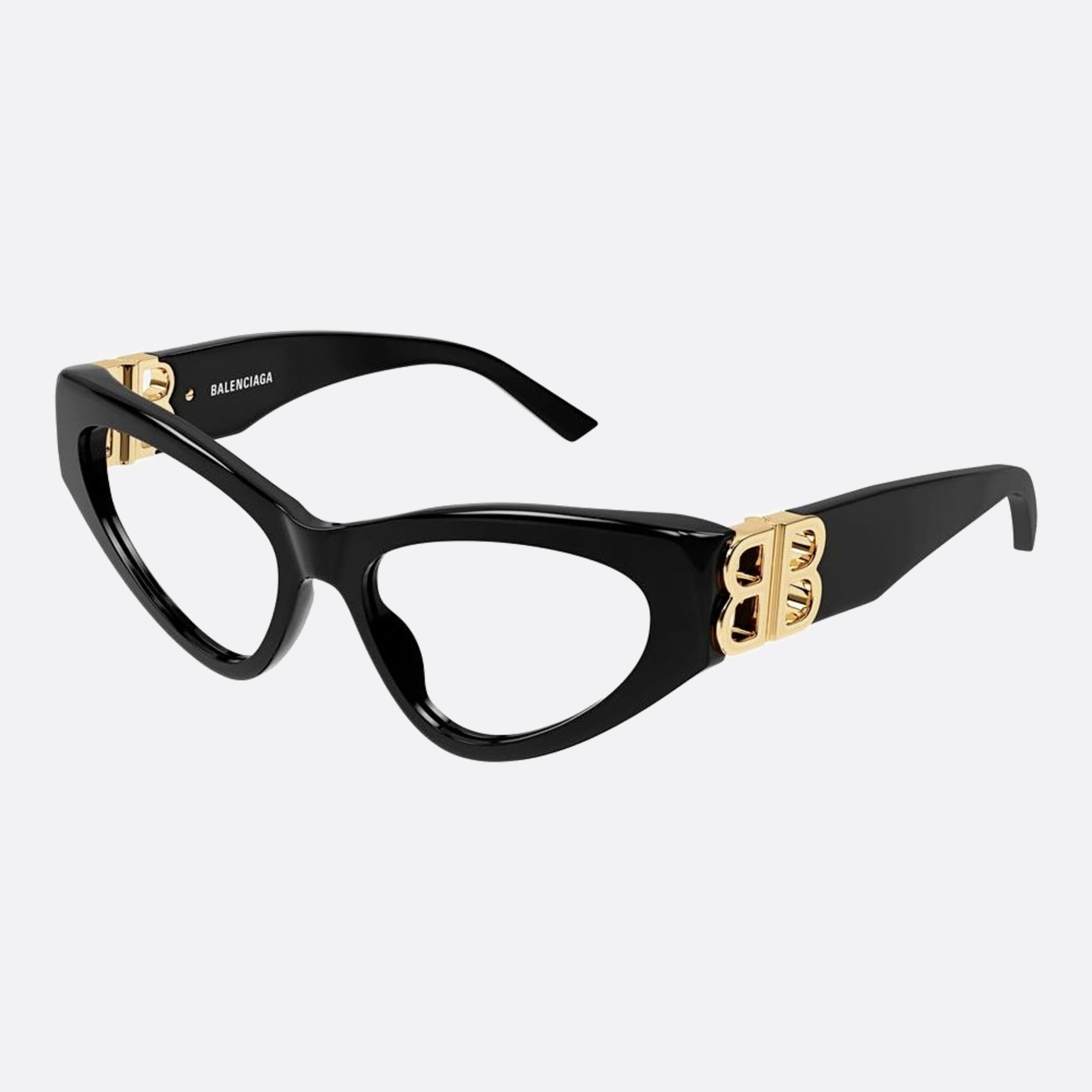 Balenciaga 54mm Black Cat Eye Woman Eyeglasses - Side View