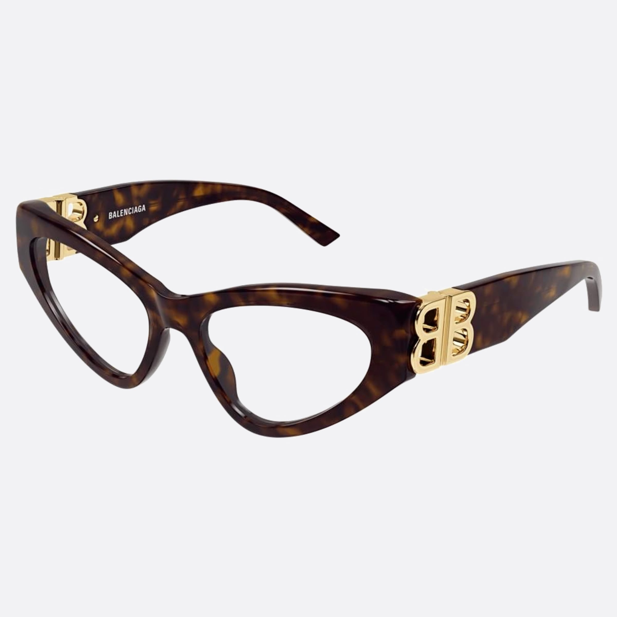 Balenciaga 54mm Havana Cat Eye Woman Eyeglasses - Side View
