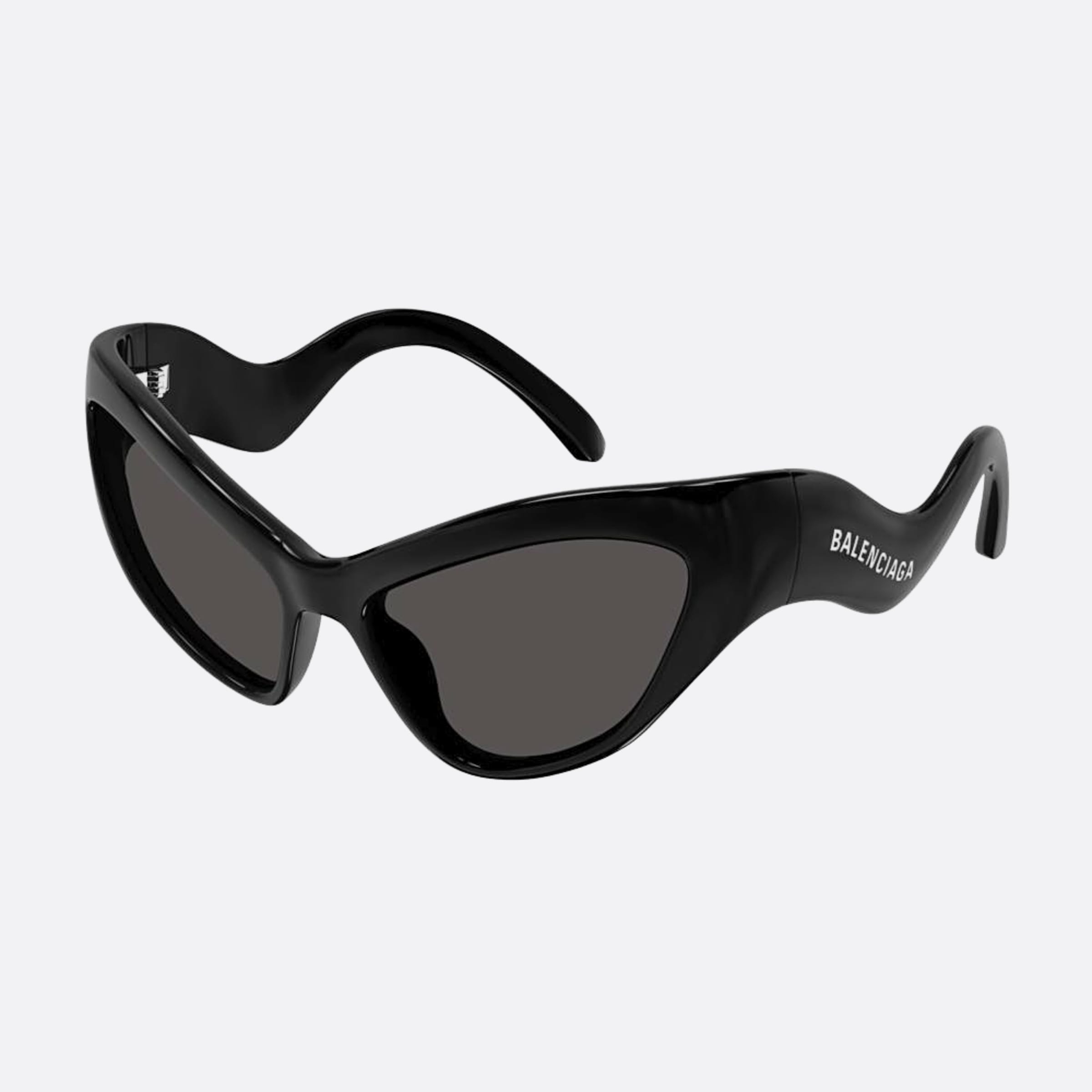 Balenciaga 59mm Black Cat Eye Woman Sunglasses - Side View