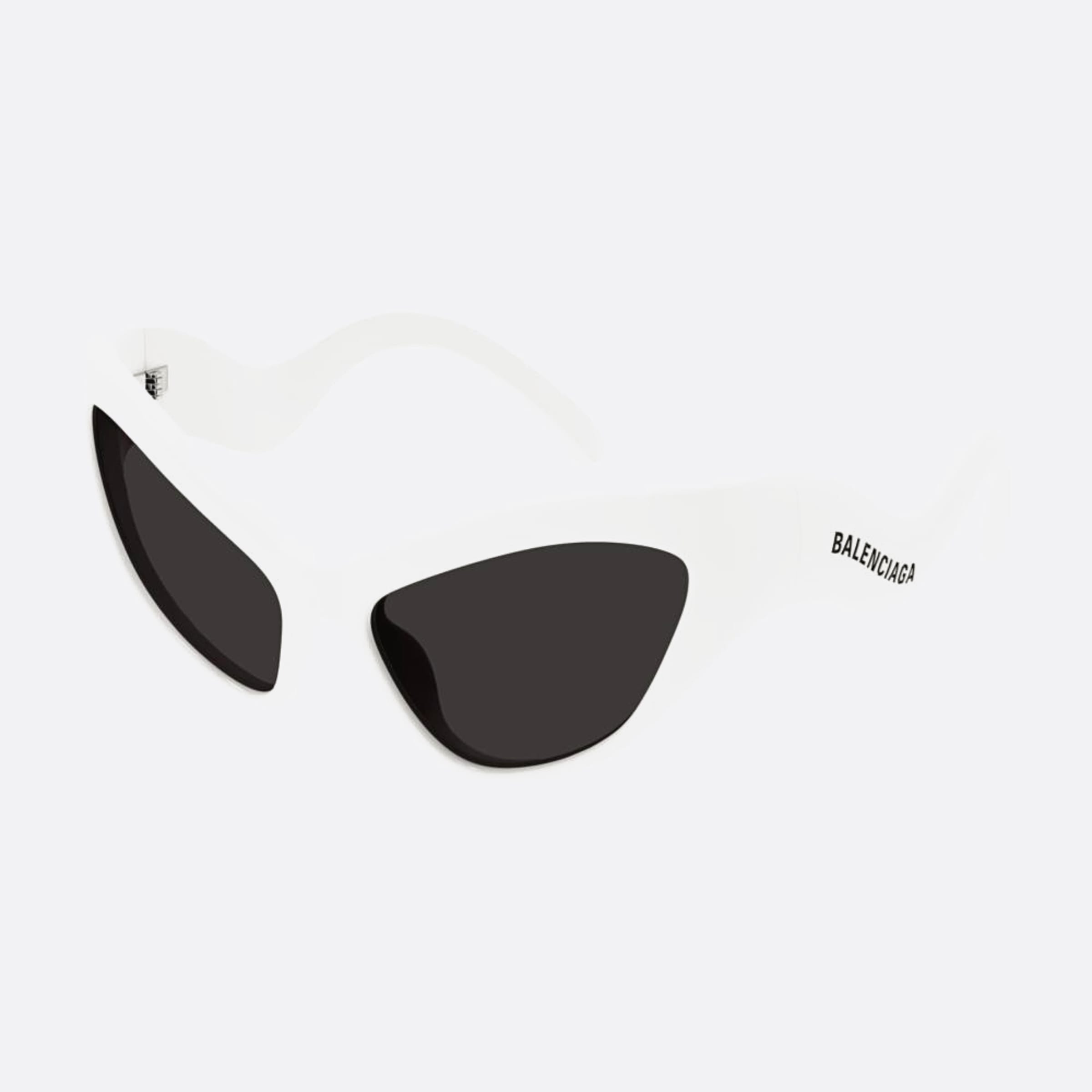 Balenciaga 59mm White Cat Eye Woman Sunglasses - Side View