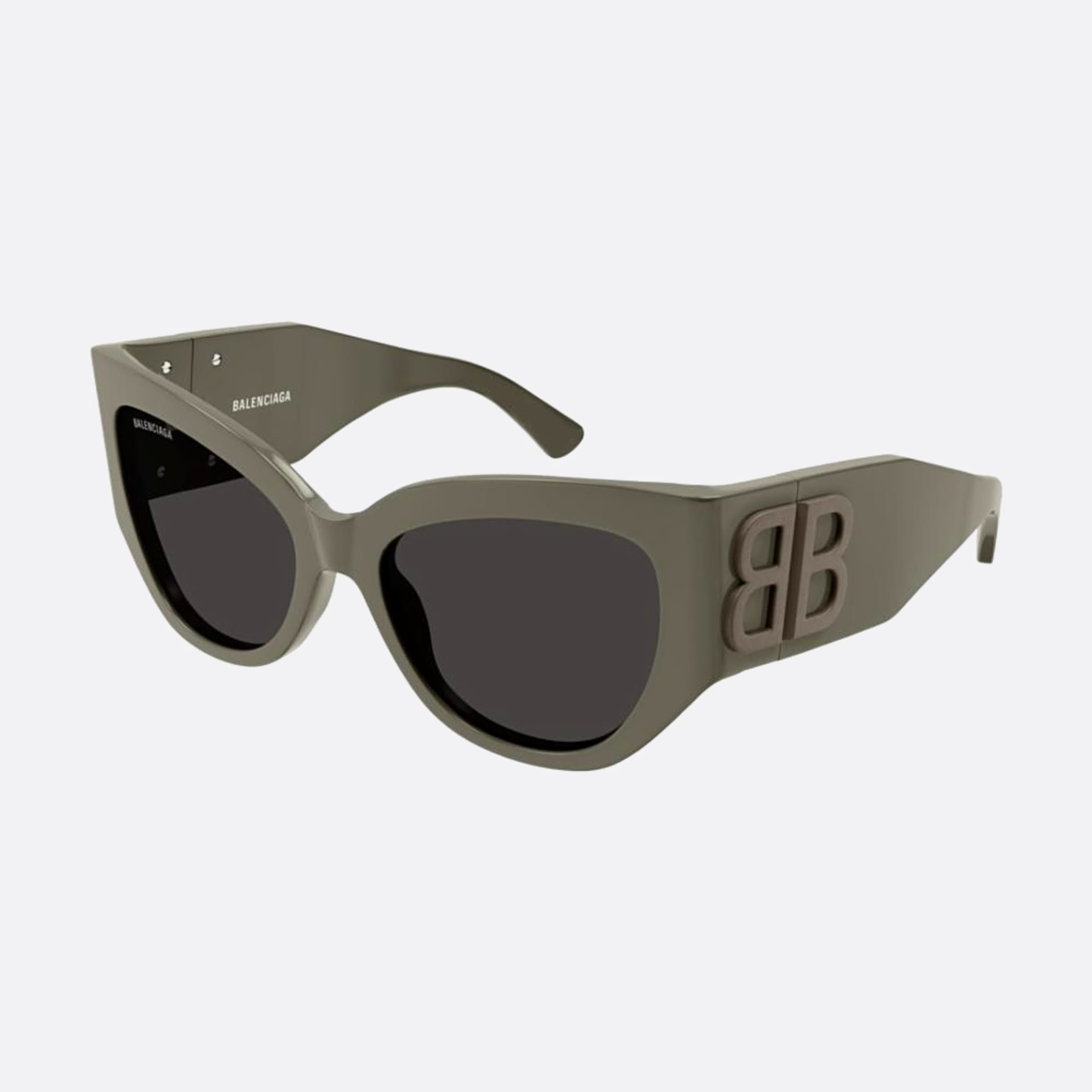 Balenciaga 55mm Green Cat Eye Woman Sunglasses - Side View
