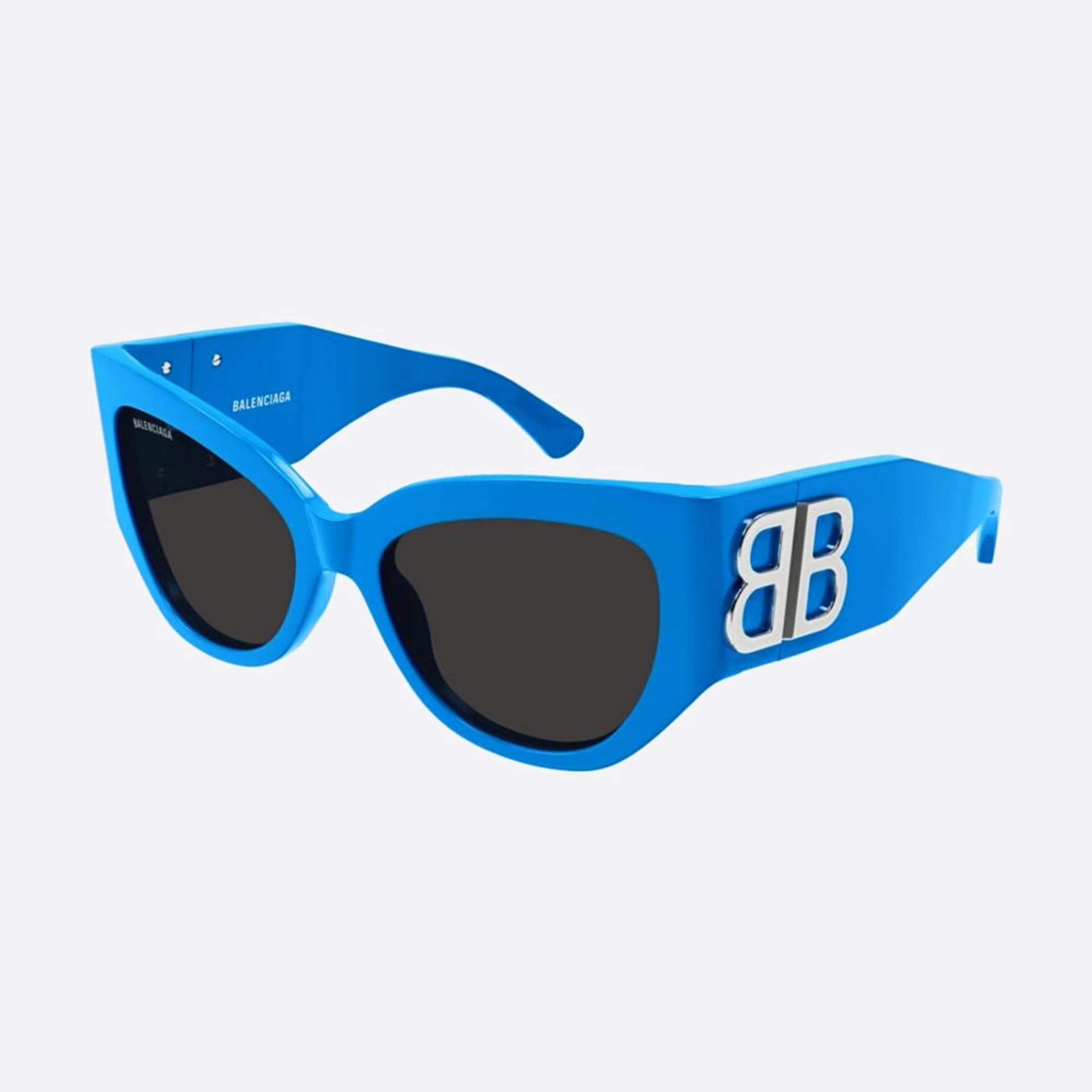 Balenciaga 55mm Blue Cat Eye Woman Sunglasses - Side View