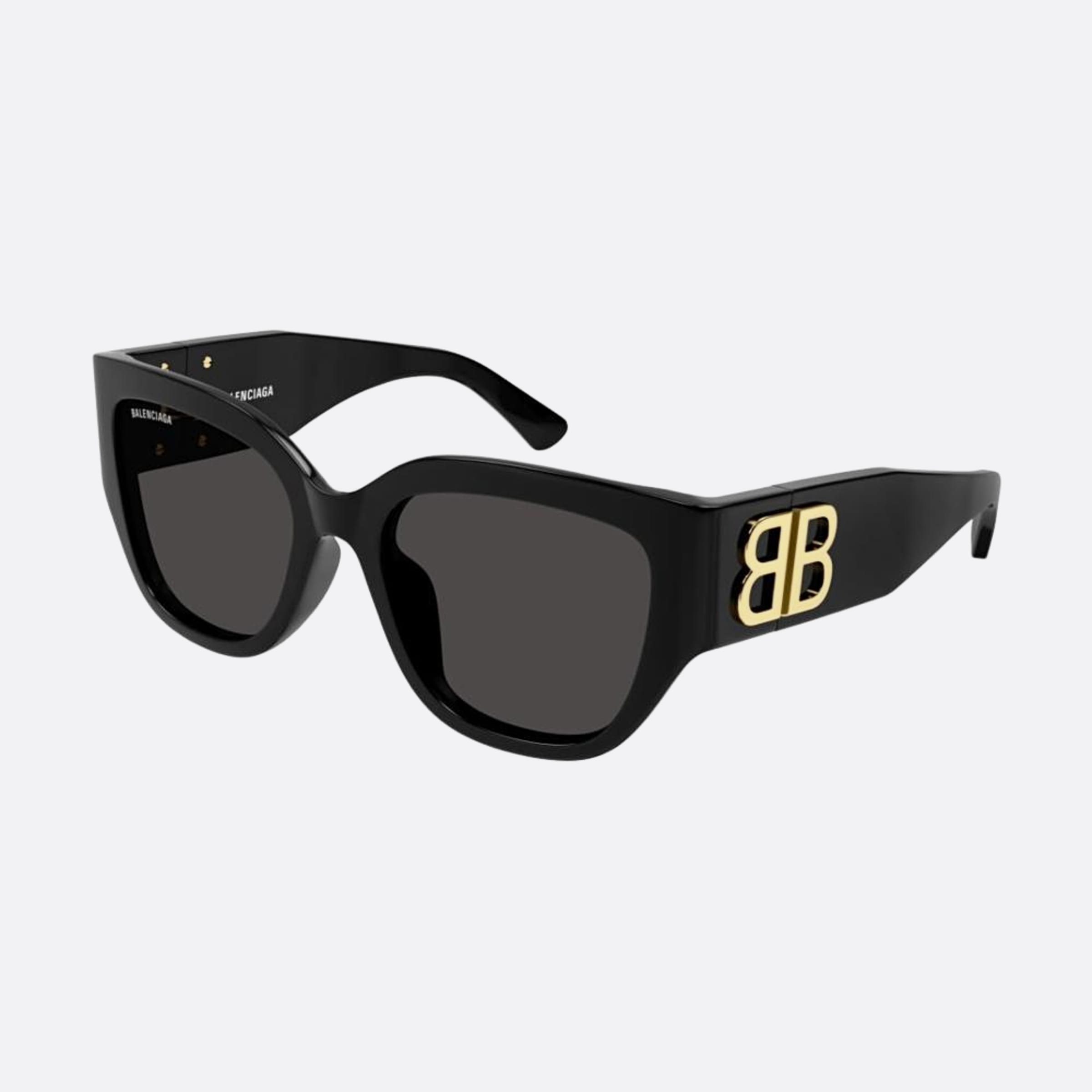 Balenciaga 55mm Bb0323sk Bkg Black Squared Woman Sunglasses - Side View