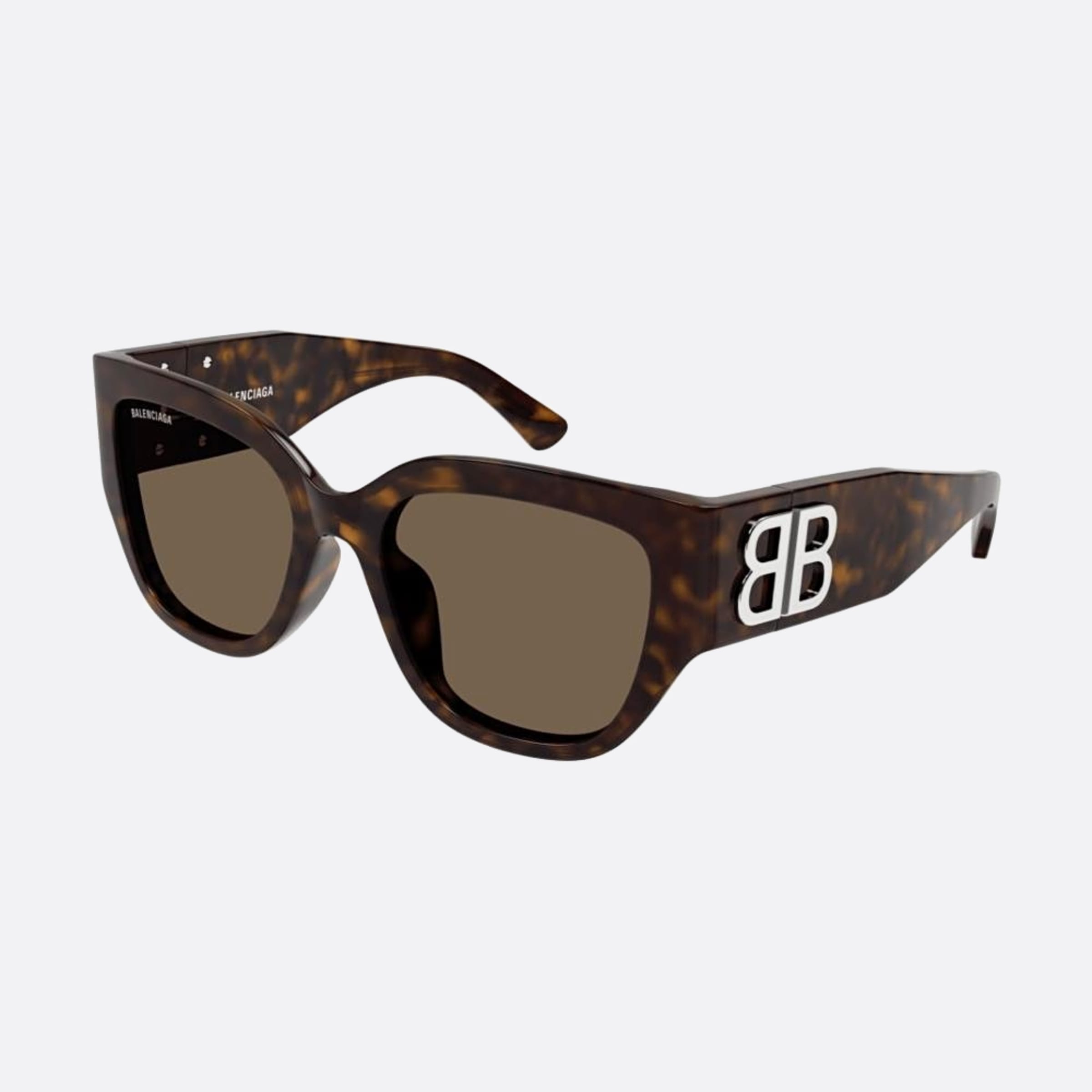 Balenciaga 55mm Bb0323sk Havana Squared Woman Sunglasses - Side View