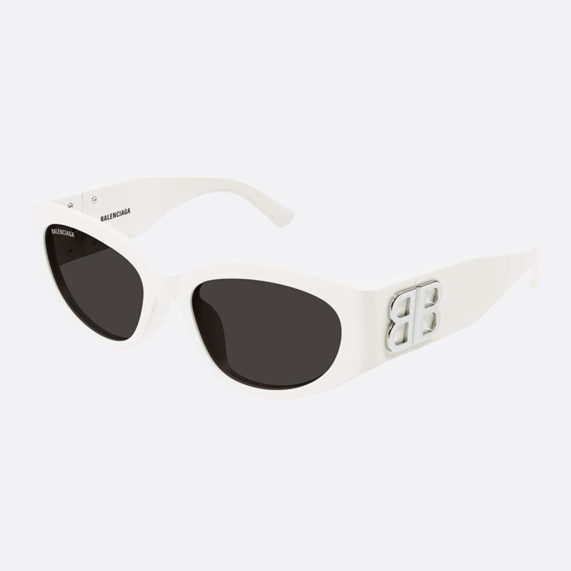 Balenciaga 55mm Bb0324sk White Oval Woman Sunglasses - Side View