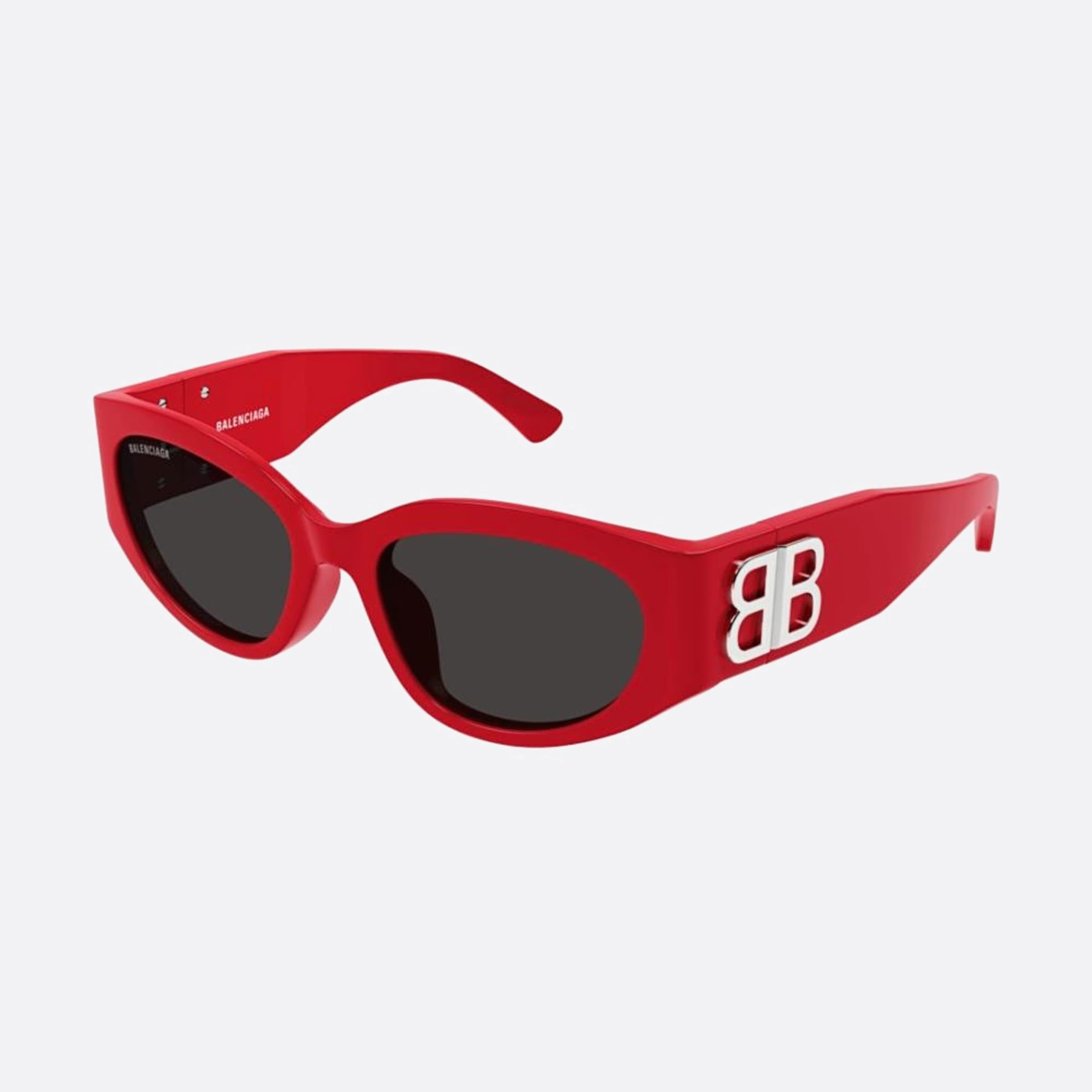 Balenciaga 55mm Bb0324sk Red Oval Woman Sunglasses - Side View