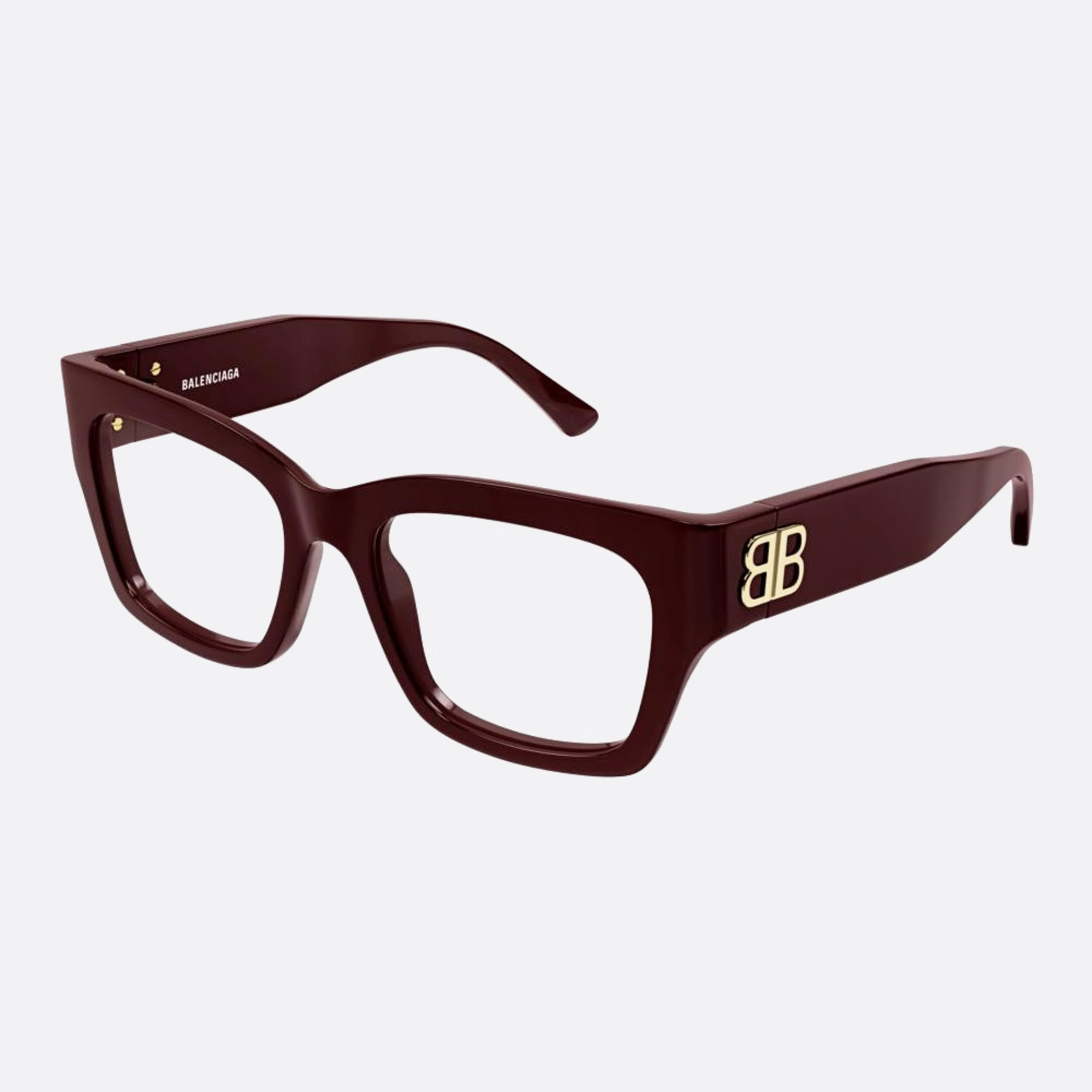 Balenciaga 52mm Red Squared Women Eyeglasses - Side View
