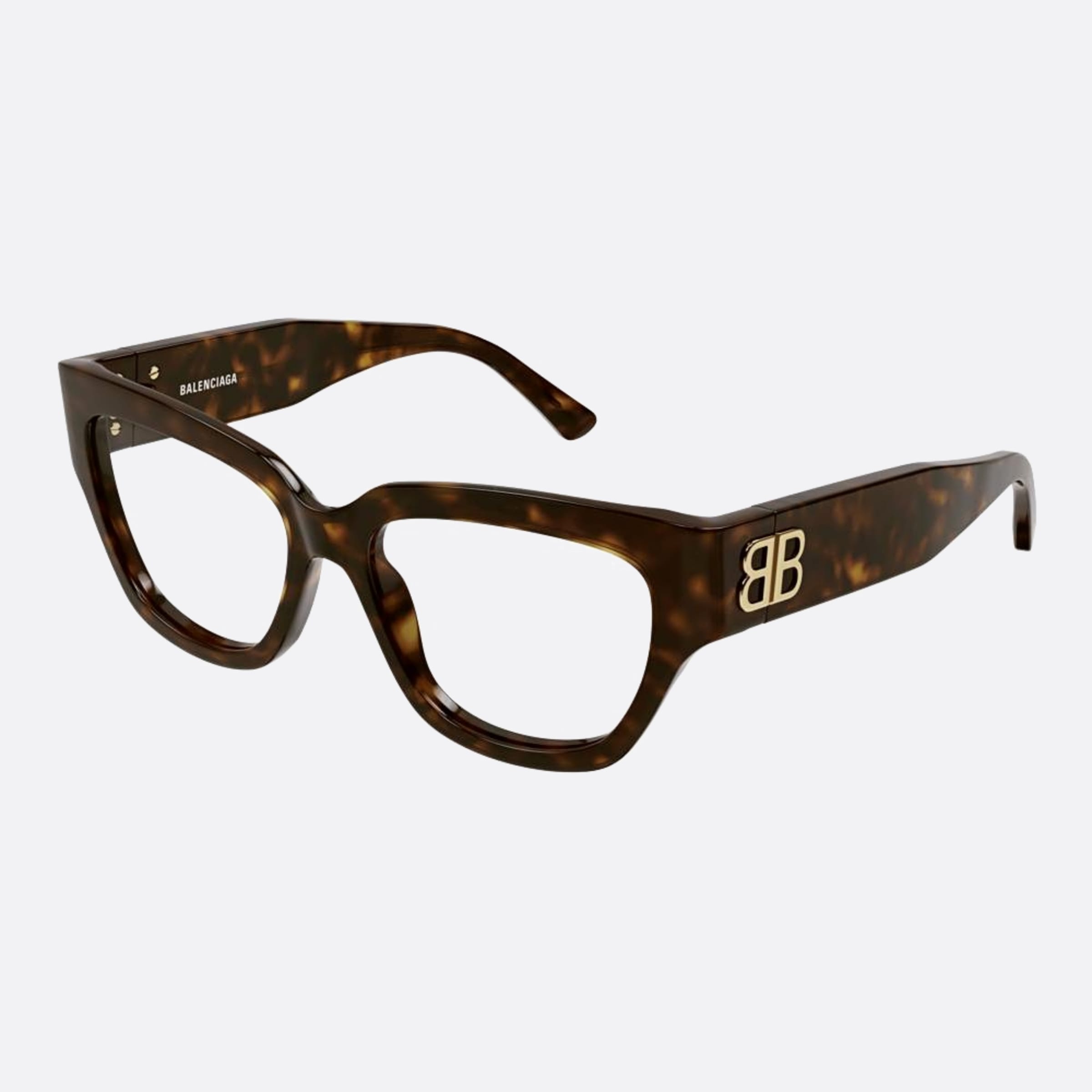 Balenciaga 53mm Havana Butterfly Woman Eyeglasses - Side View