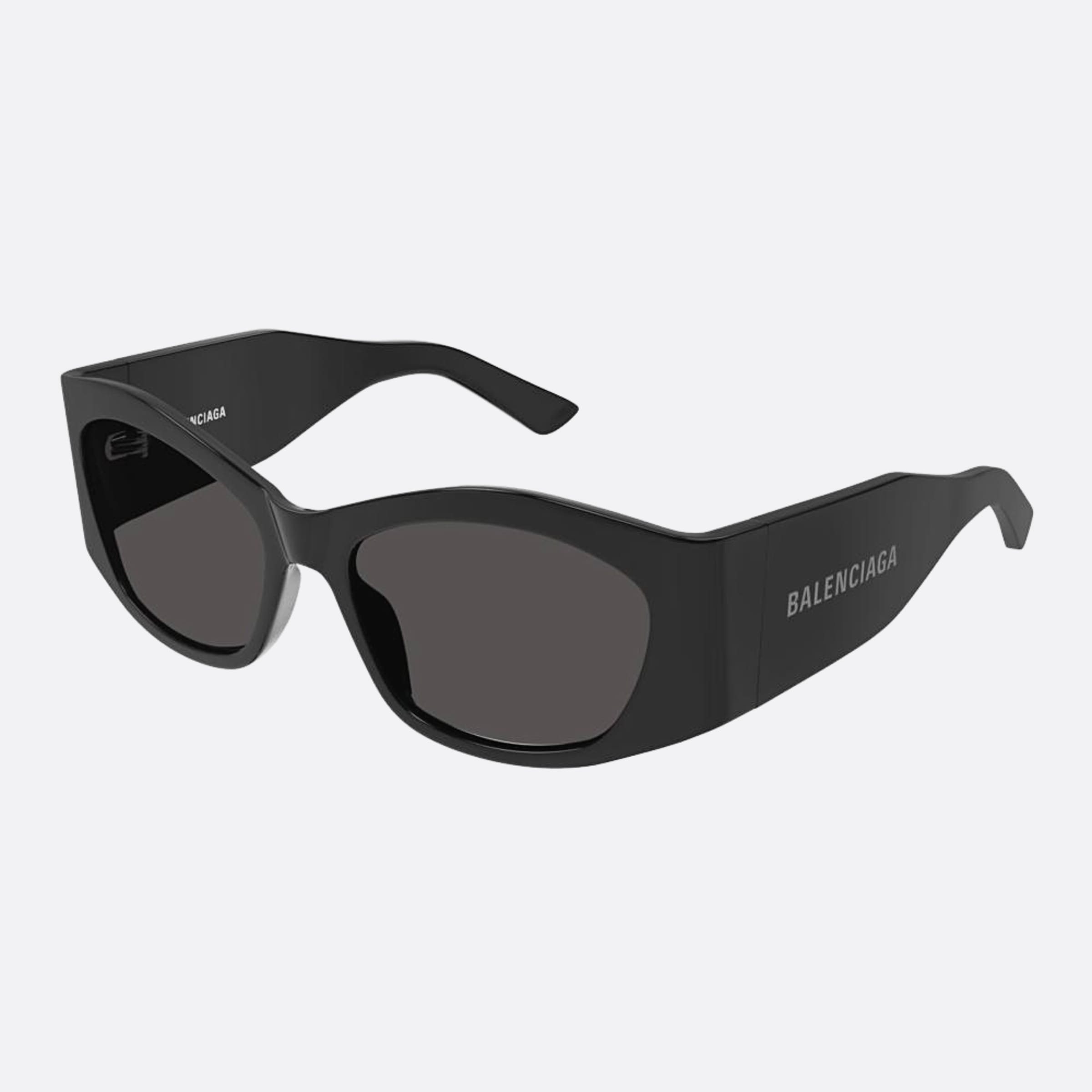 Balenciaga 56mm Black Rectangle Woman Sunglasses - Side View