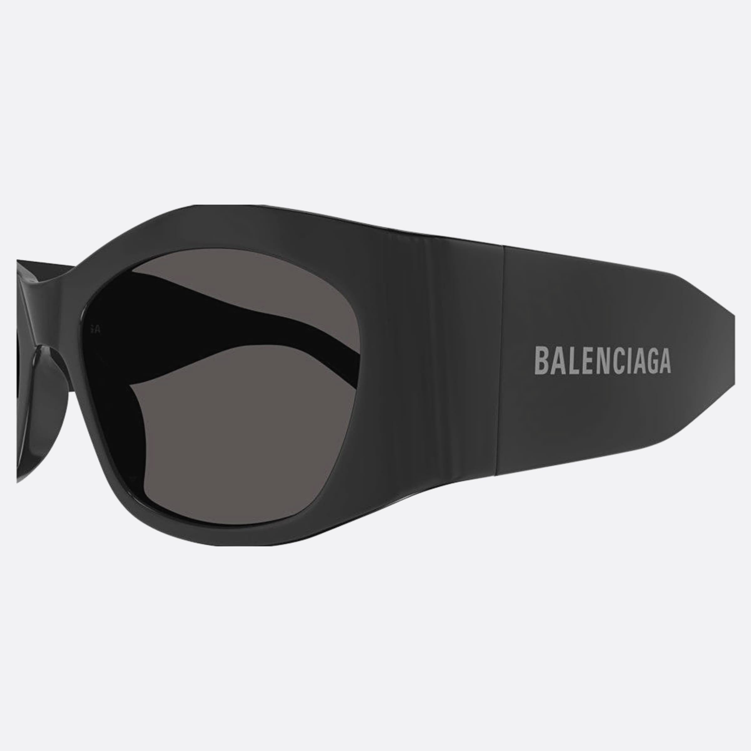 Balenciaga 56mm Black Rectangle Woman Sunglasses - Detail View
