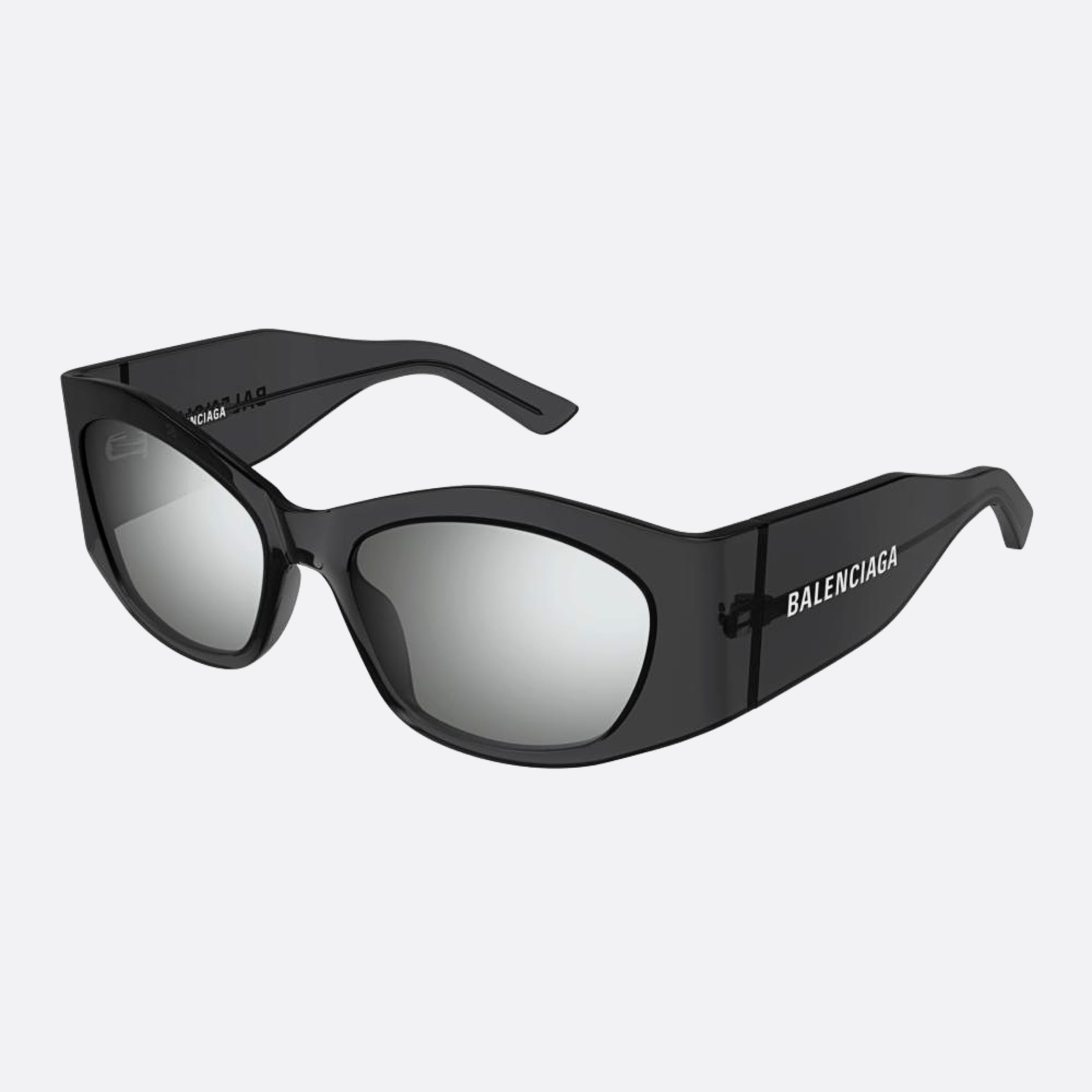 Balenciaga 56mm Bks Black Rectangle Woman Sunglasses - Side View