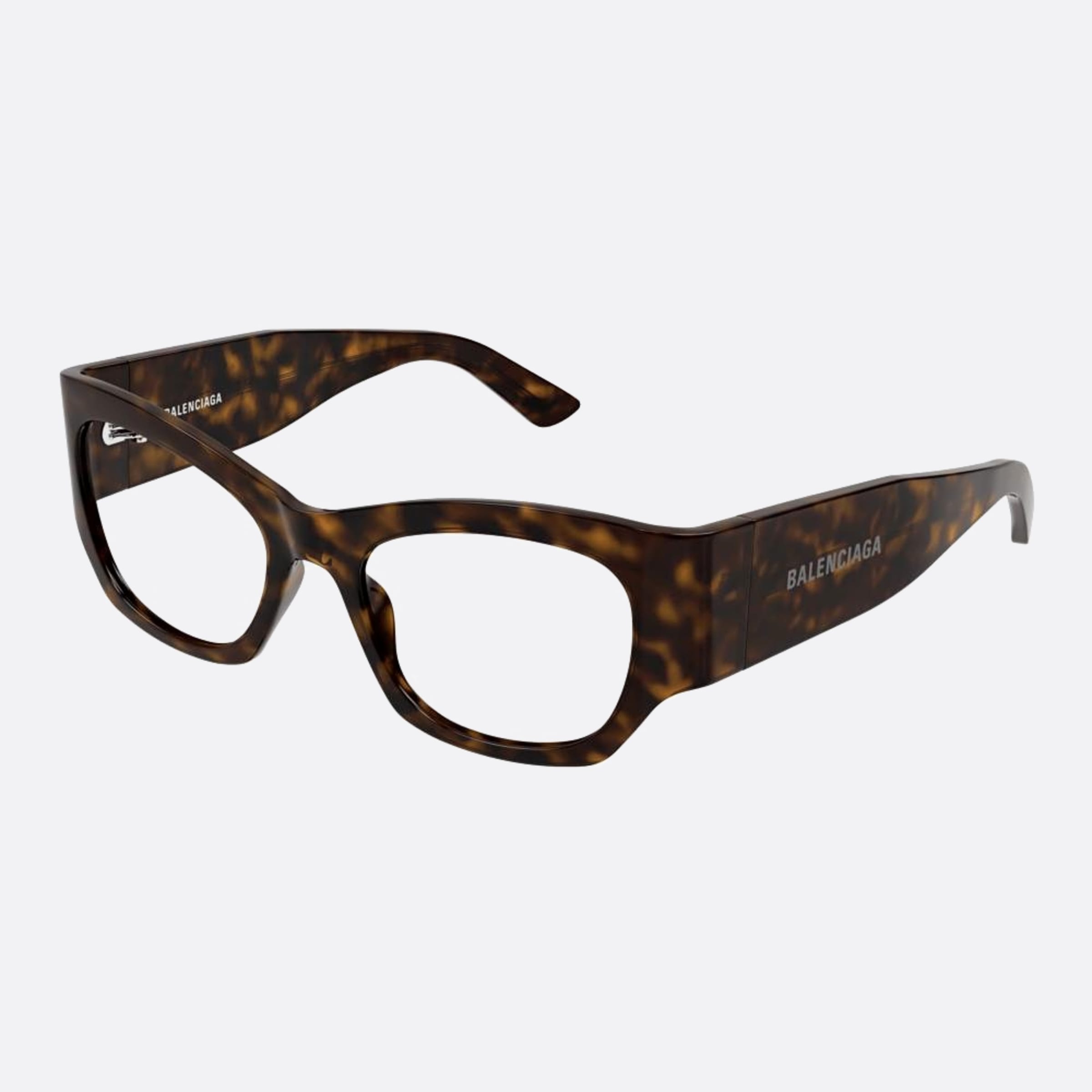 Balenciaga 52mm Havana Squared Woman Eyeglasses - Side View