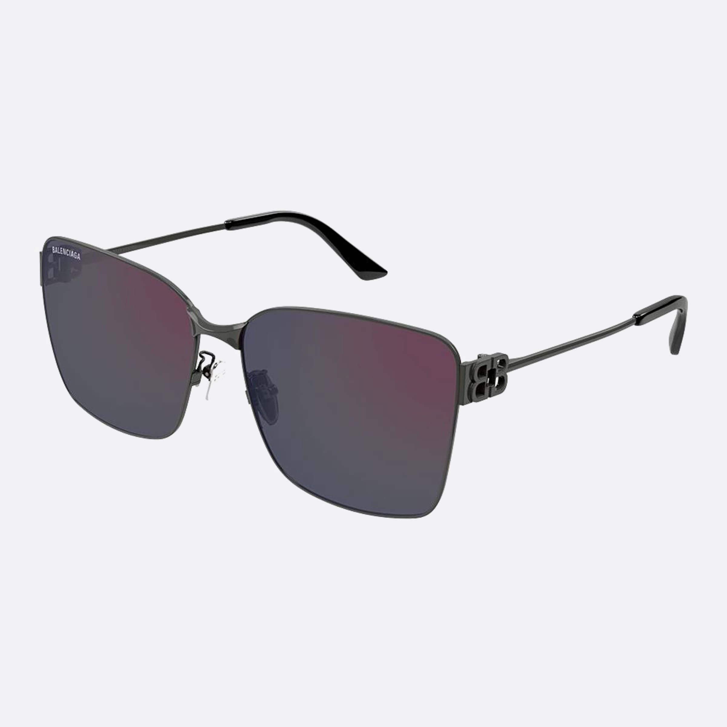 Balenciaga 62mm Bb0338sk Bkv Ruthenium Butterfly Woman Sunglasses - Side View