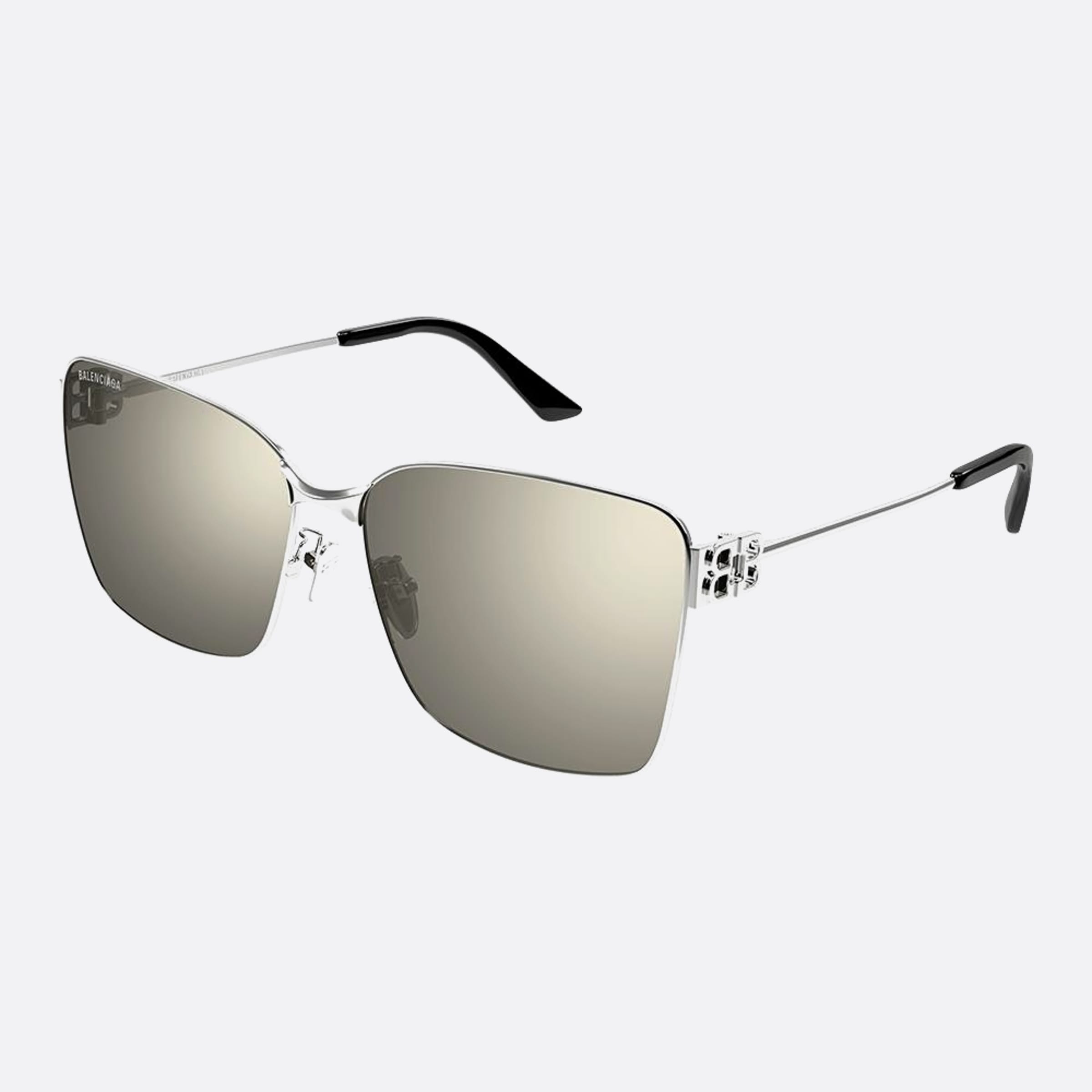 Balenciaga 62mm Bb0338sk Sis Silver Butterfly Woman Sunglasses - Side View