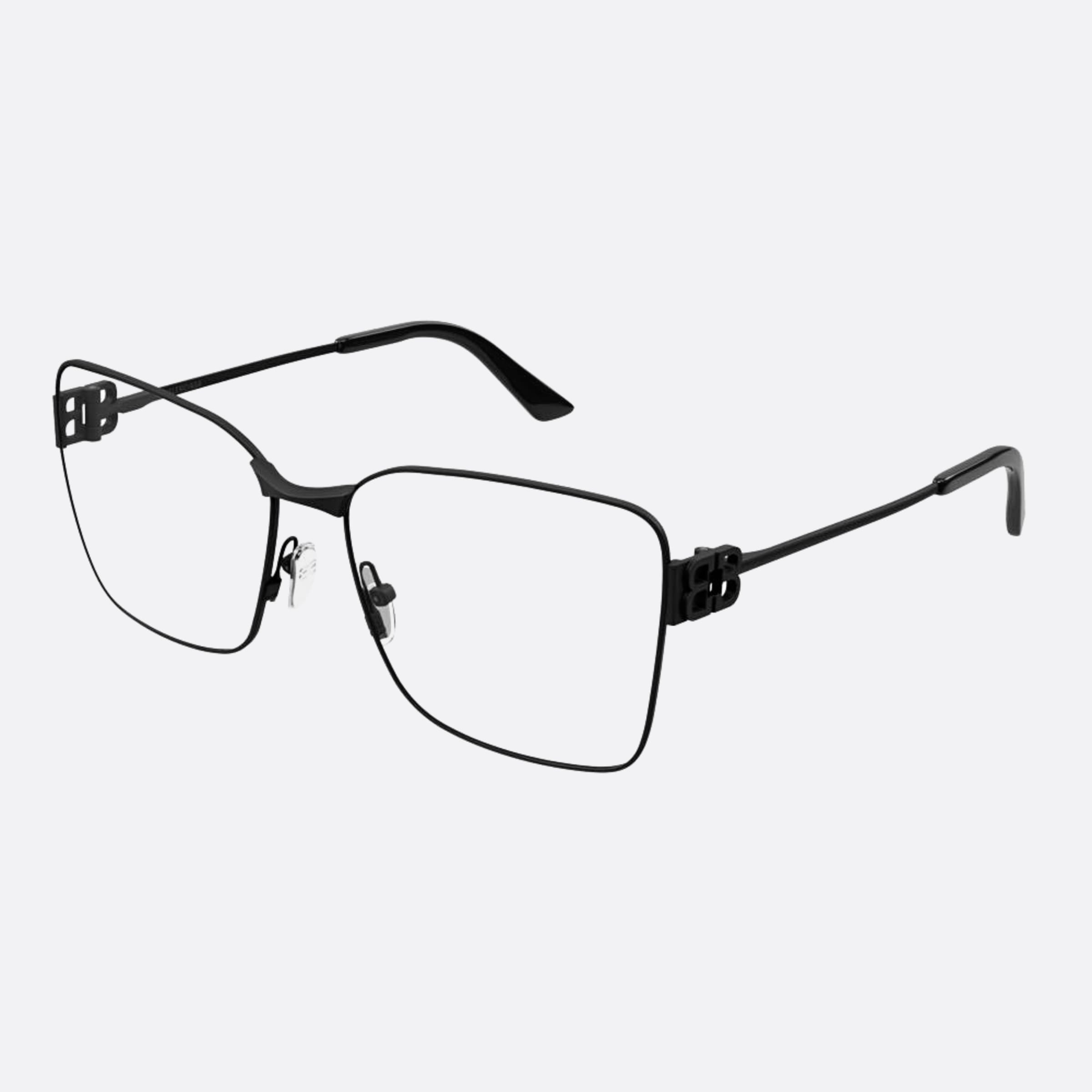 Balenciaga 59mm Black Butterfly Woman Eyeglasses - Side View