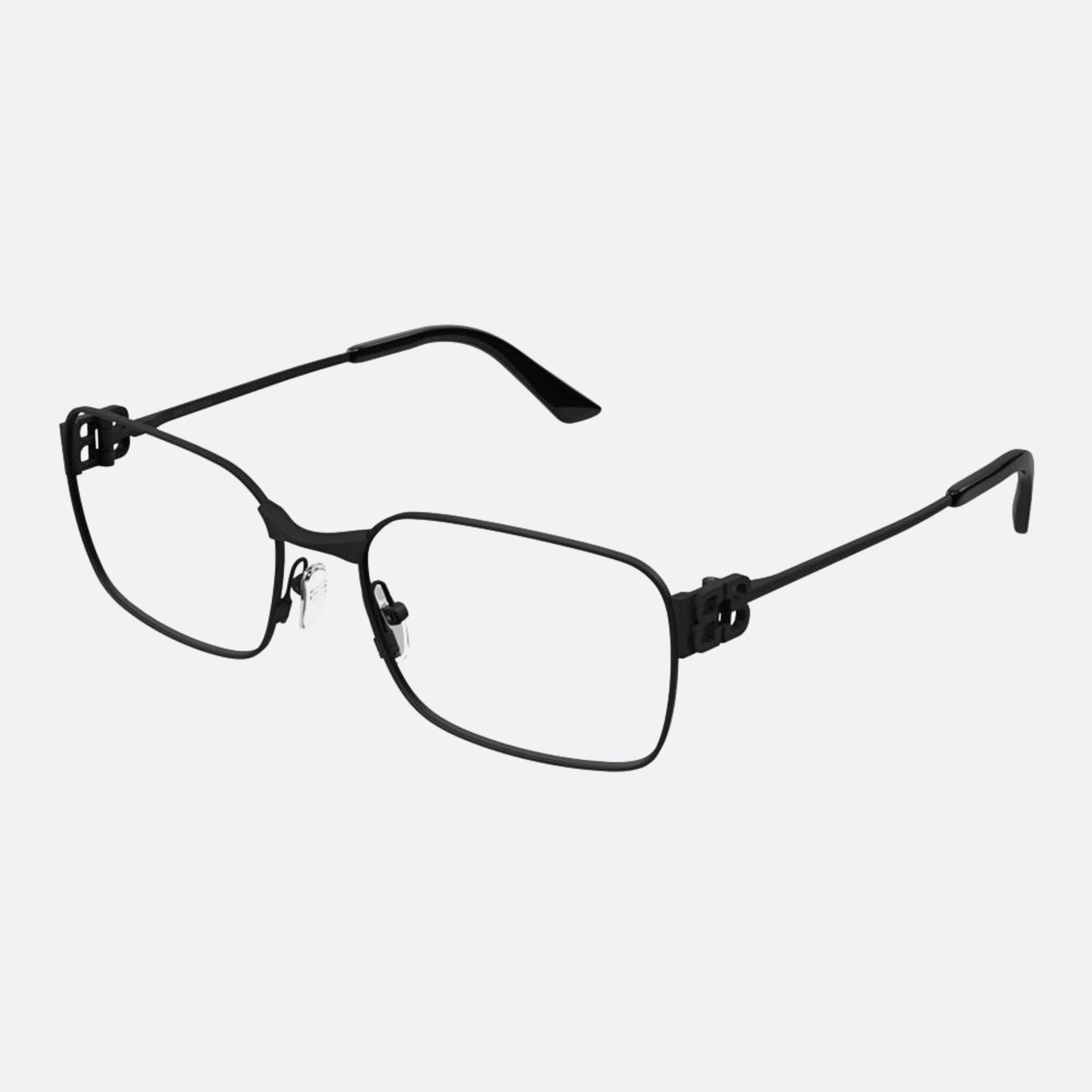 Balenciaga 57mm Black Rectangle Woman Eyeglasses - Side View