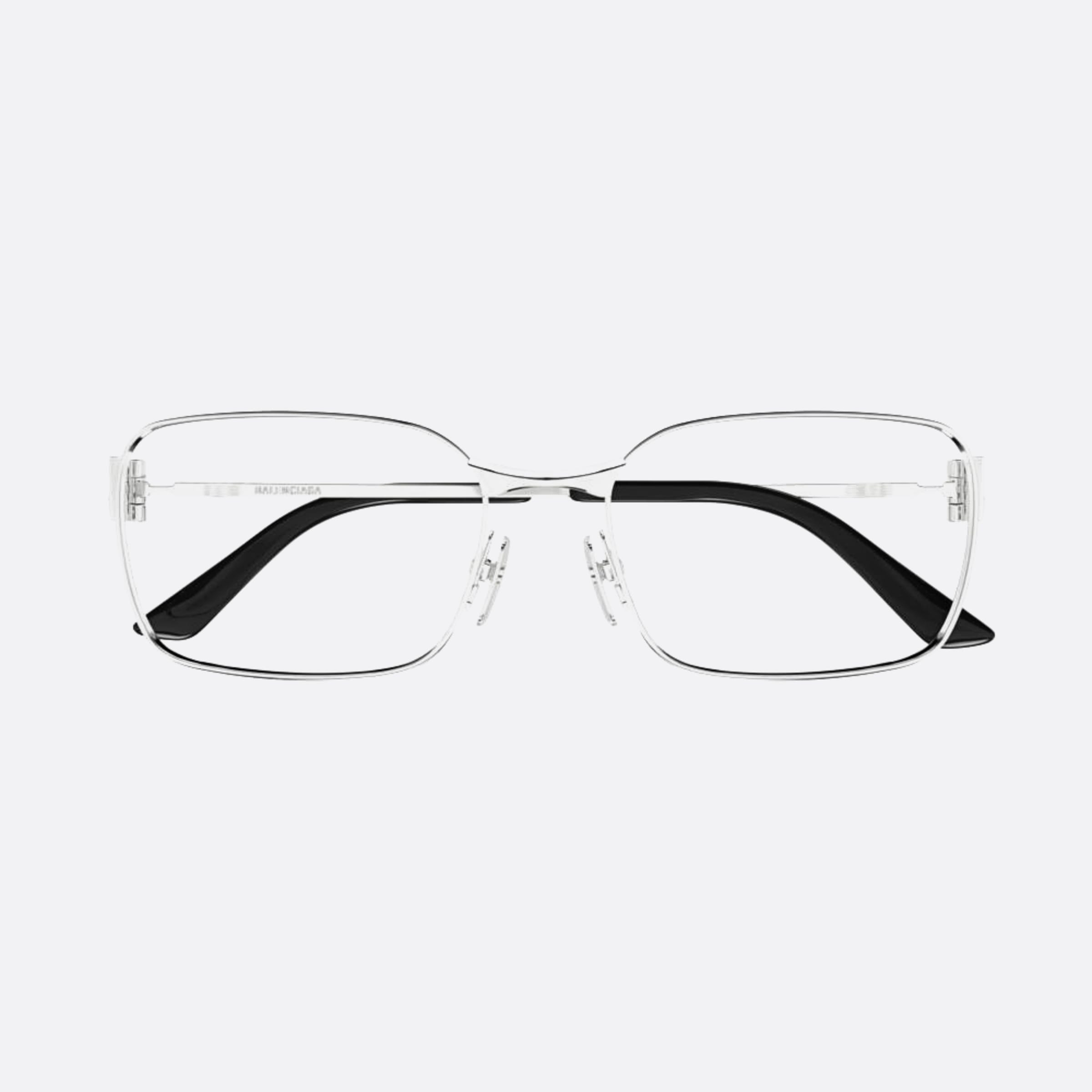 Balenciaga 57mm Silver Rectangle Woman Eyeglasses - Main View