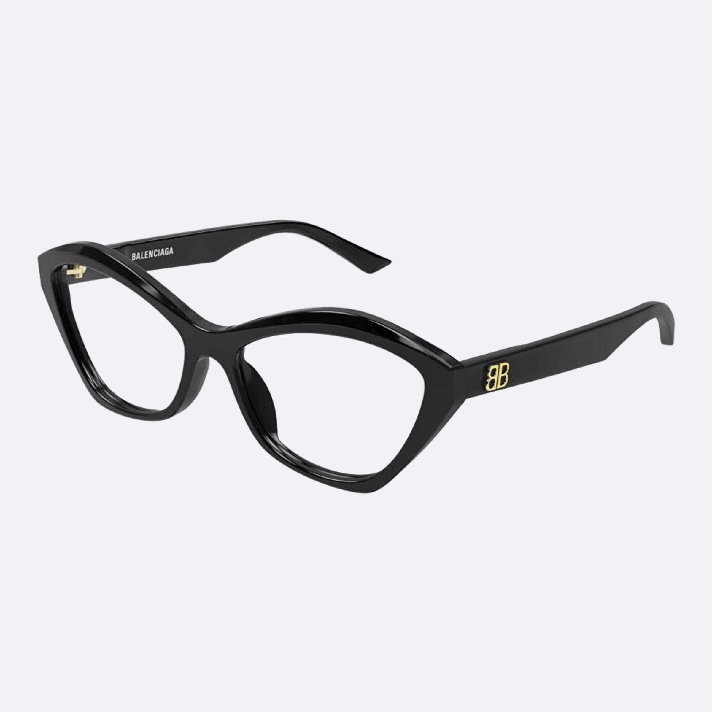 Balenciaga 56mm Black Cat Eye Woman Eyeglasses - Side View