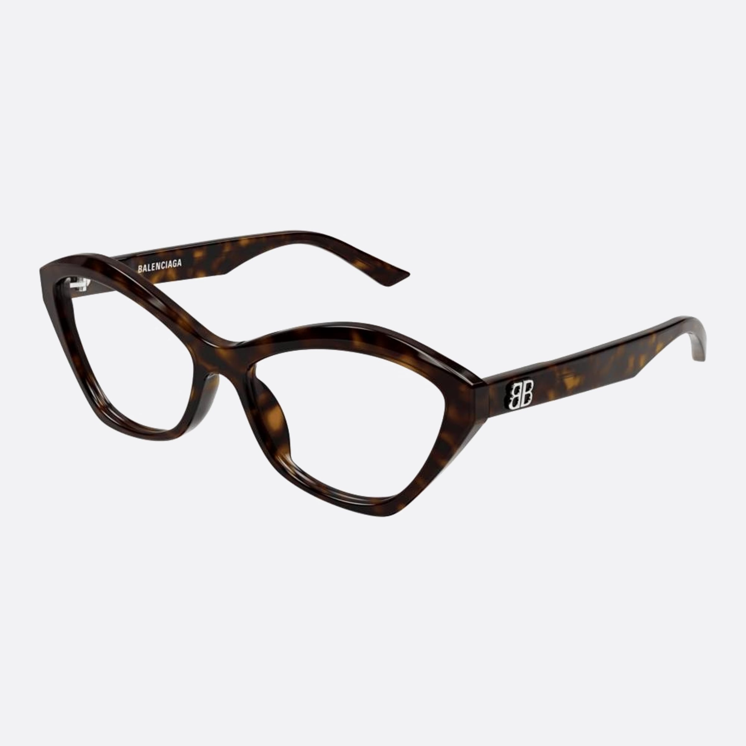 Balenciaga 56mm Havana Cat Eye Woman Eyeglasses - Side View