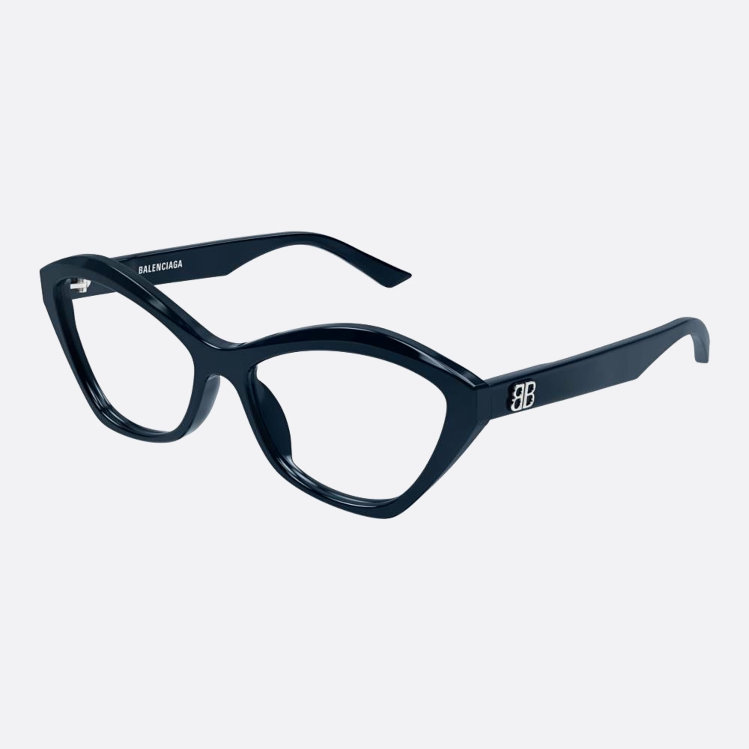 Balenciaga 56mm Blue Cat Eye Woman Eyeglasses - Side View