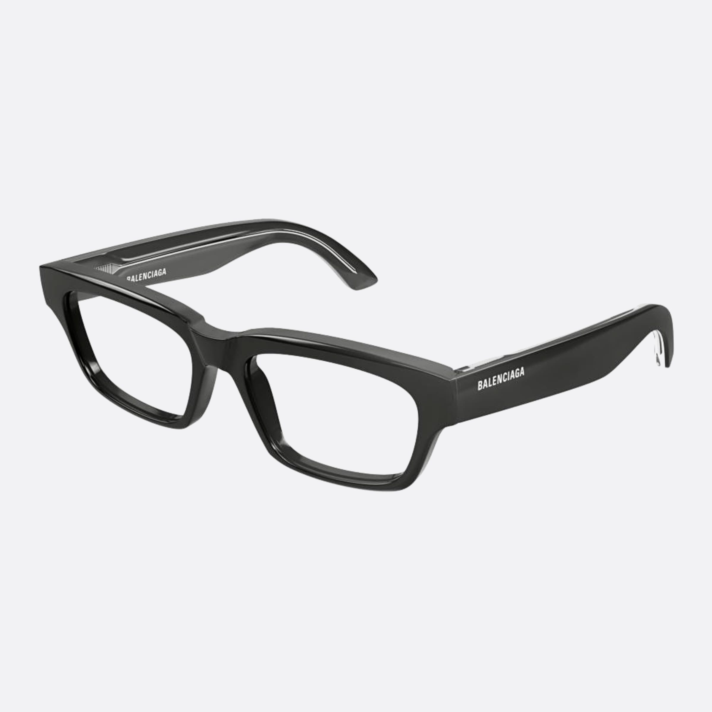 Balenciaga 53mm Grey Rectangle Unisex Eyeglasses - Side View