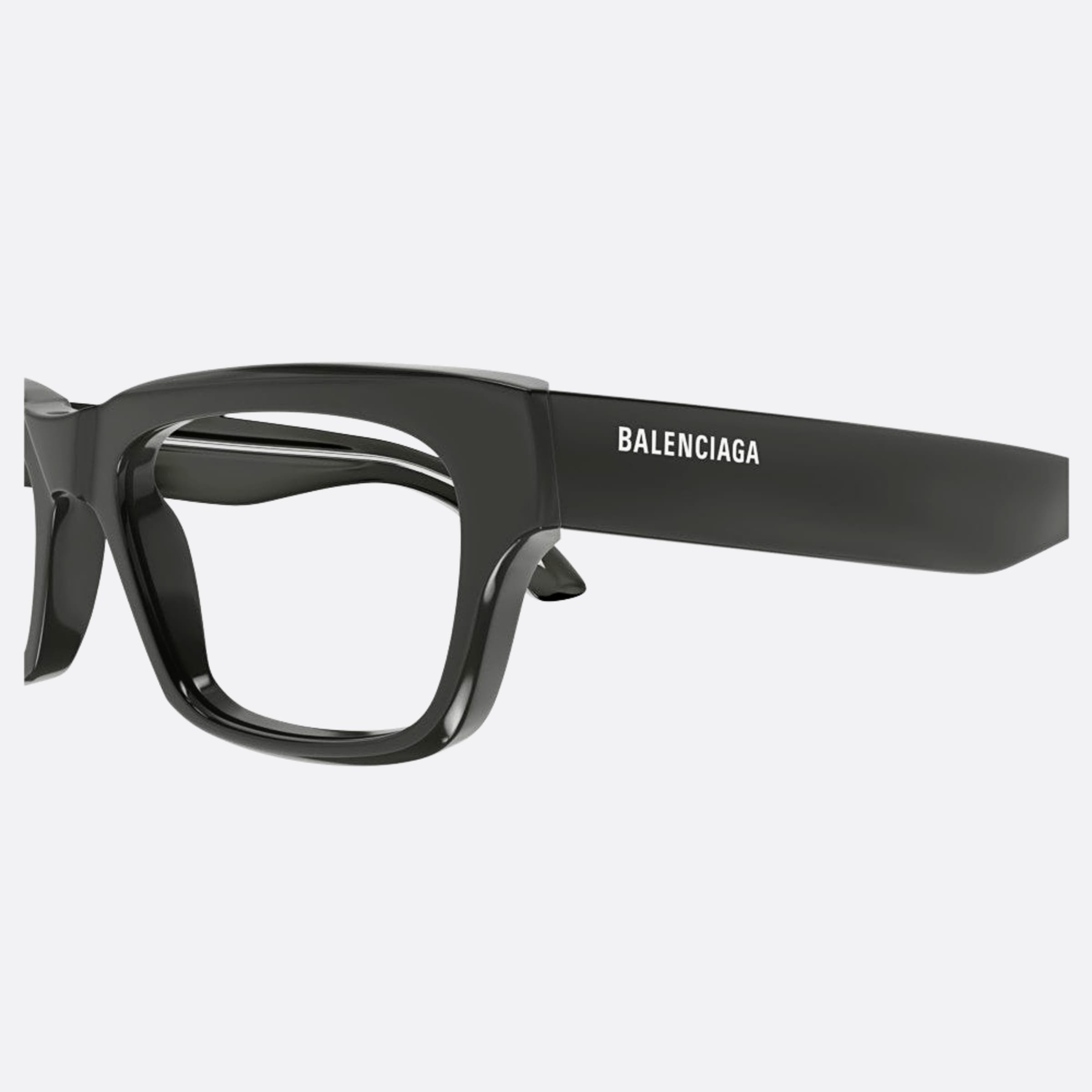 Balenciaga 53mm Grey Rectangle Unisex Eyeglasses - Detail View