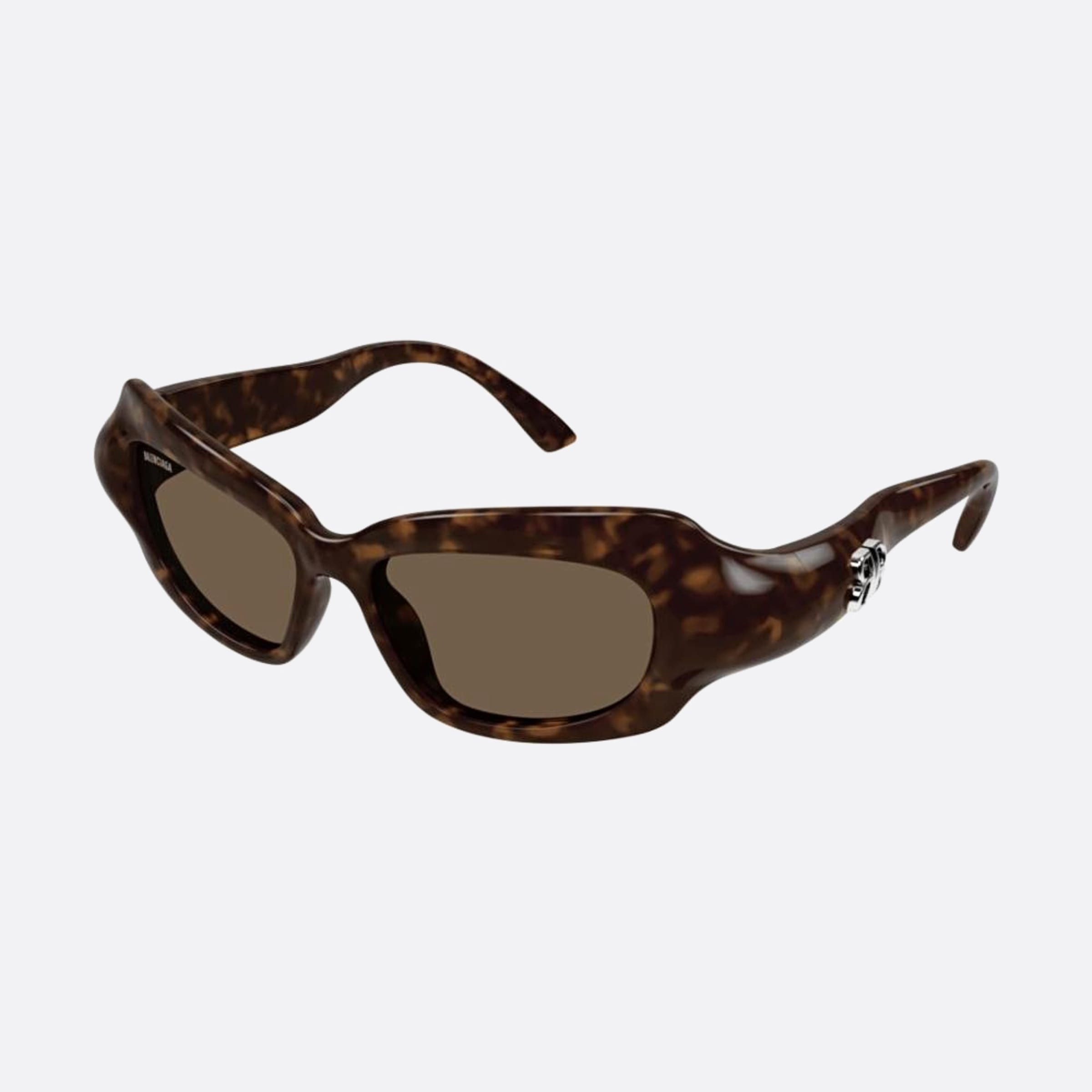 Balenciaga 59mm Havana Squared Woman Sunglasses - Side View