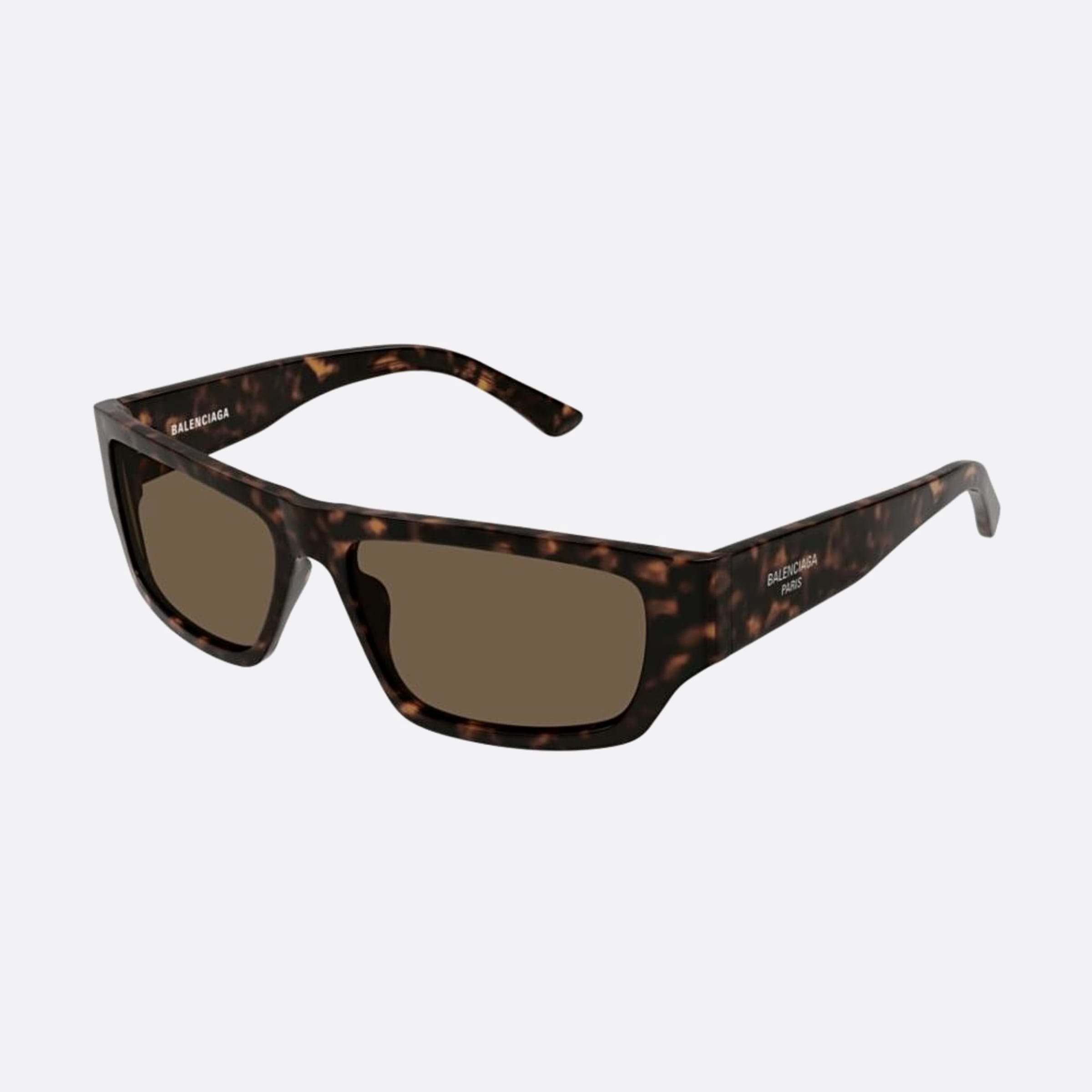 Balenciaga 58mm Havana Squared Man Sunglasses - Side View