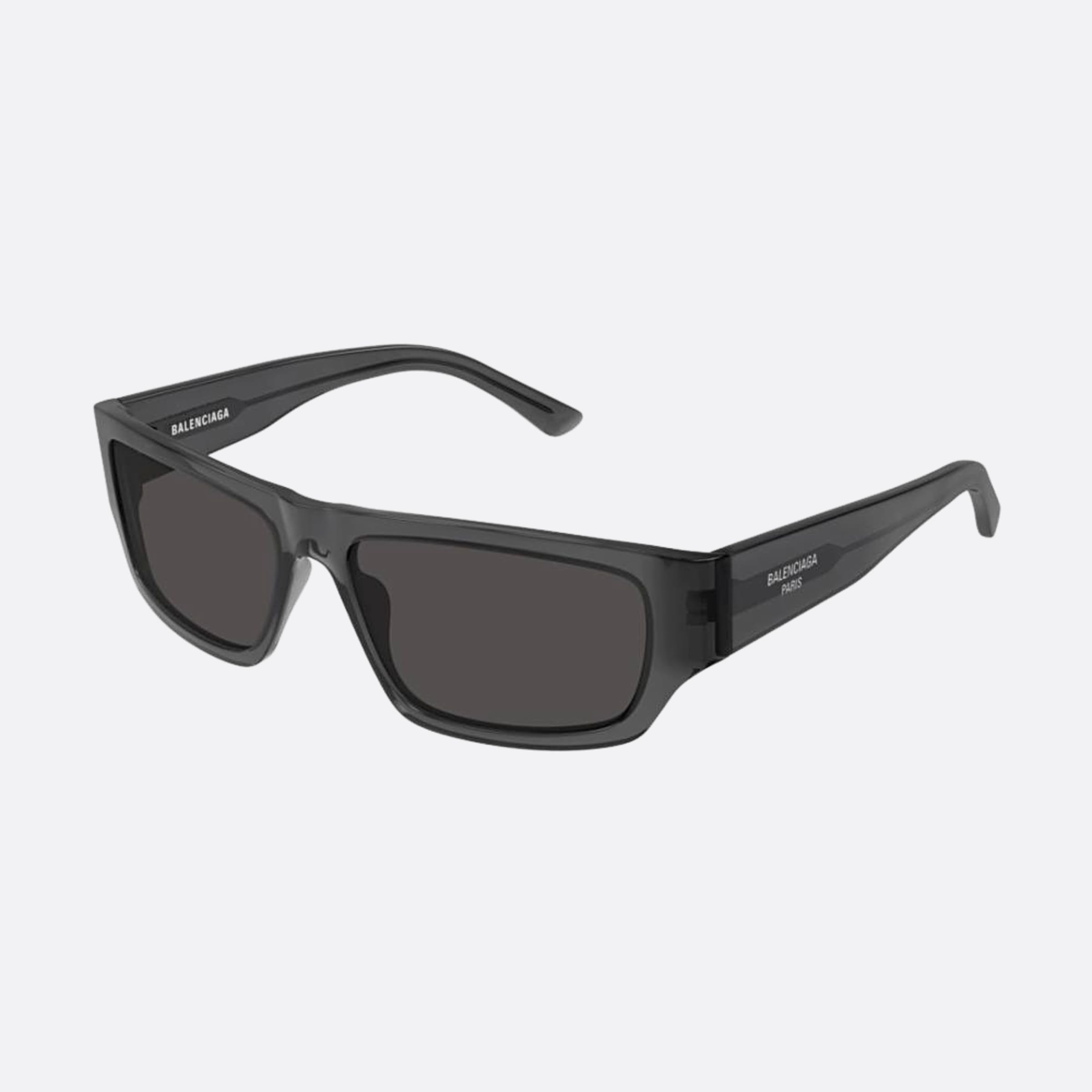 Balenciaga 58mm Grey Squared Man Sunglasses - Side View