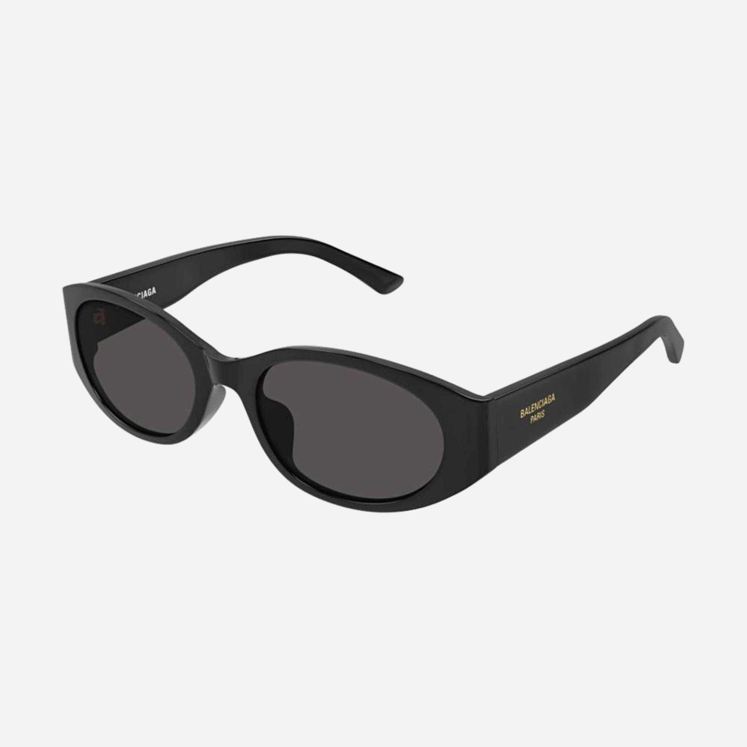 Balenciaga 55mm Black Oval Woman Sunglasses - Side View