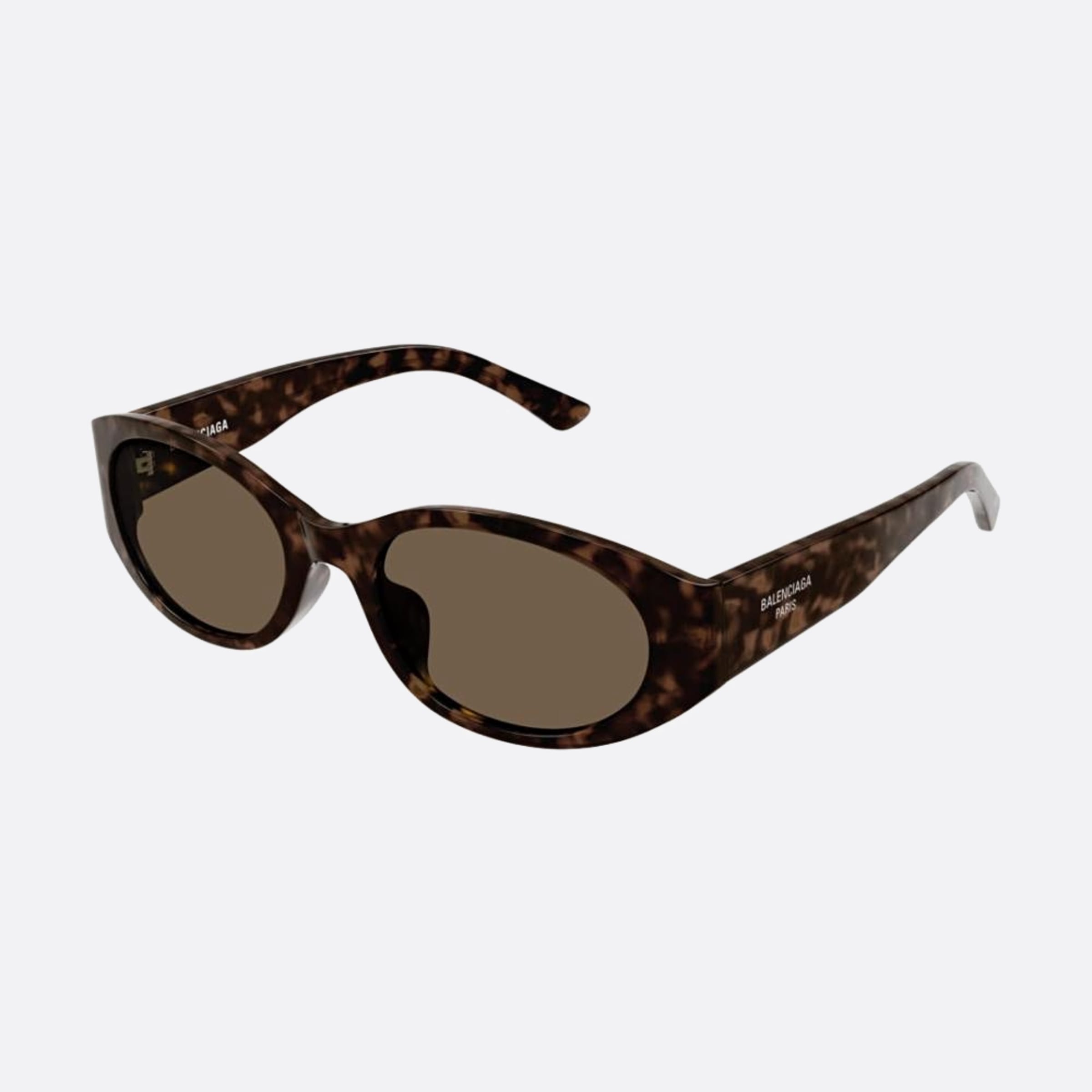 Balenciaga 55mm Hbw Havana Oval Woman Sunglasses - Side View