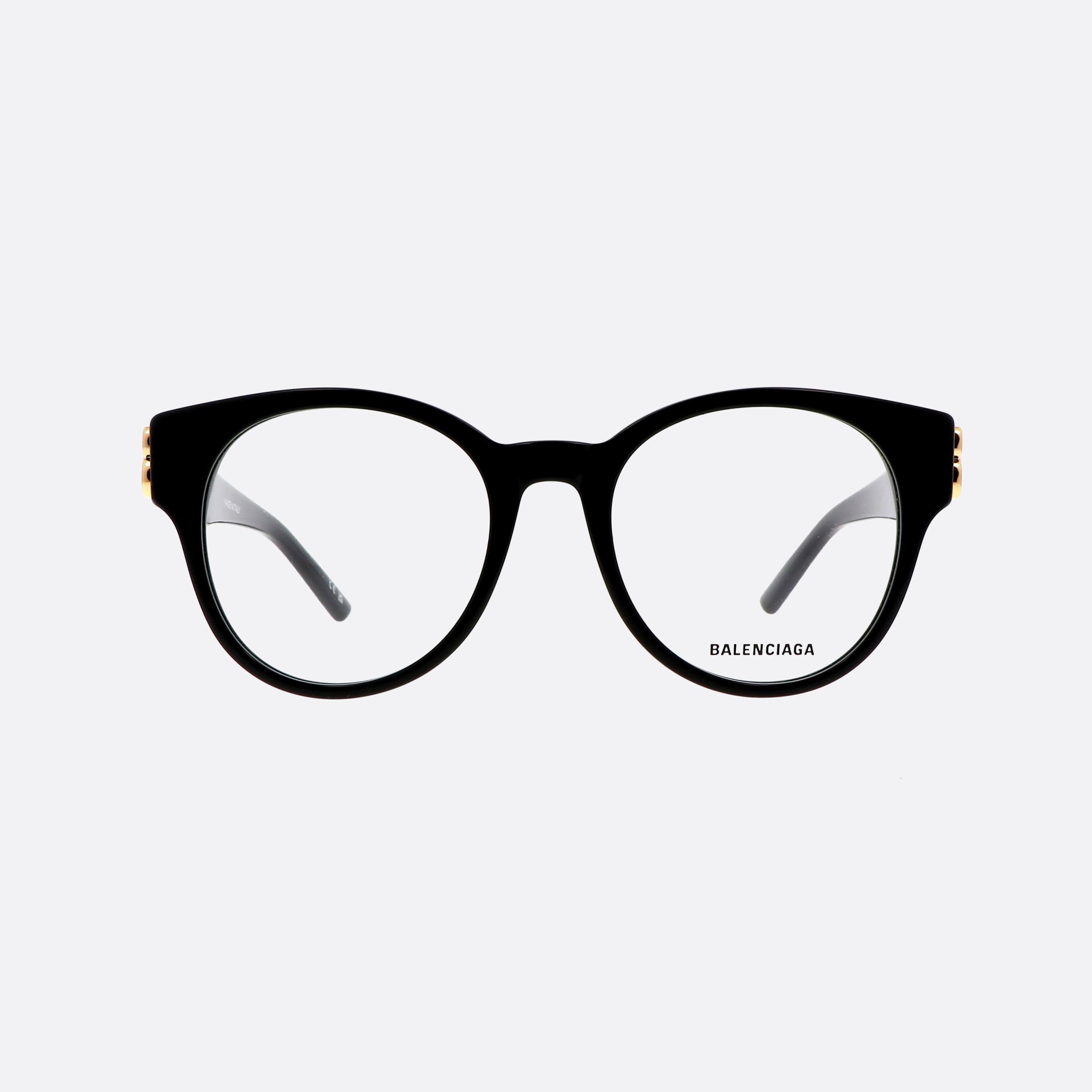 Balenciaga 51mm Everyday Black Round Women Eyeglasses - Side View