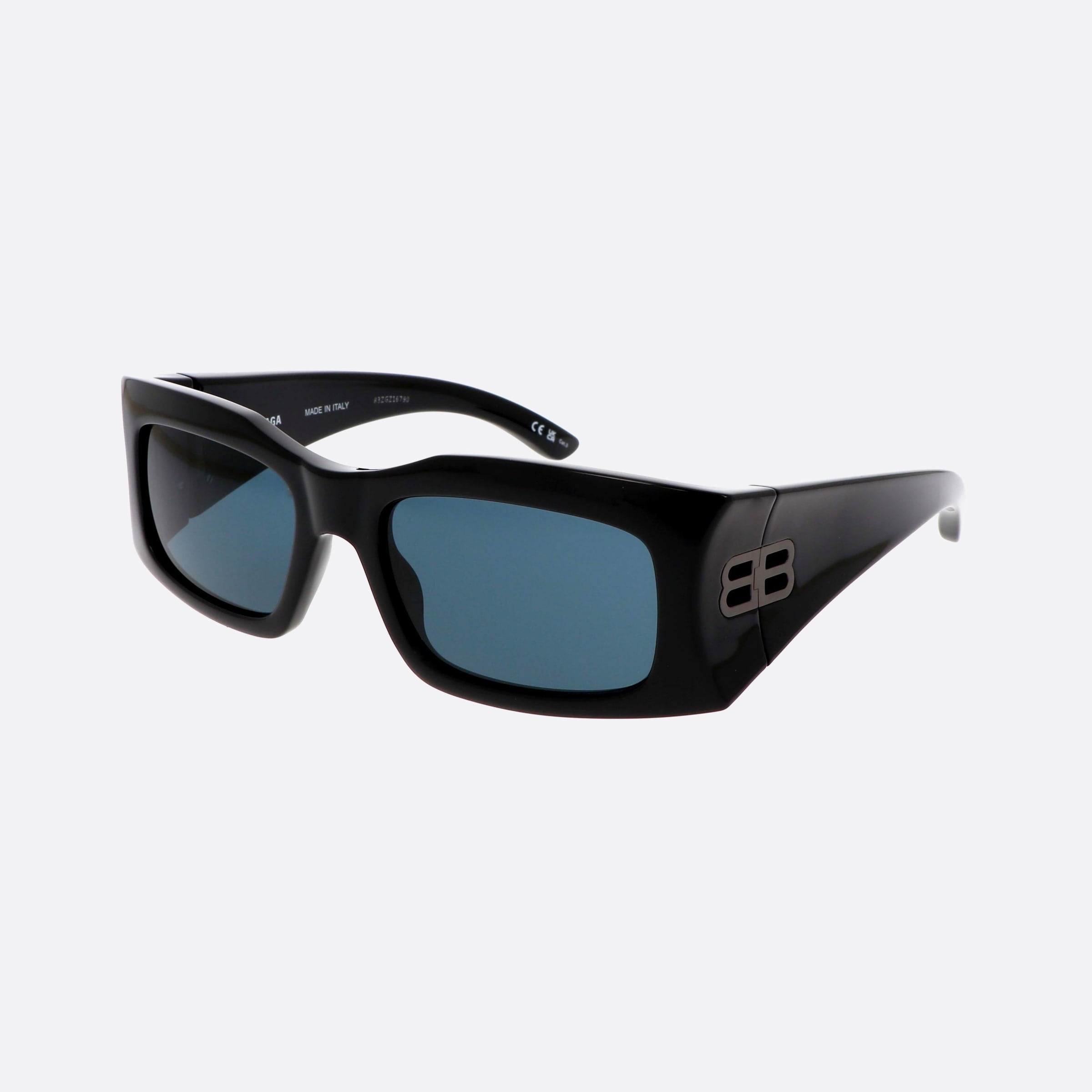 Balenciaga 58mm Everyday Black Rectangle Unisex Sunglasses - Main View