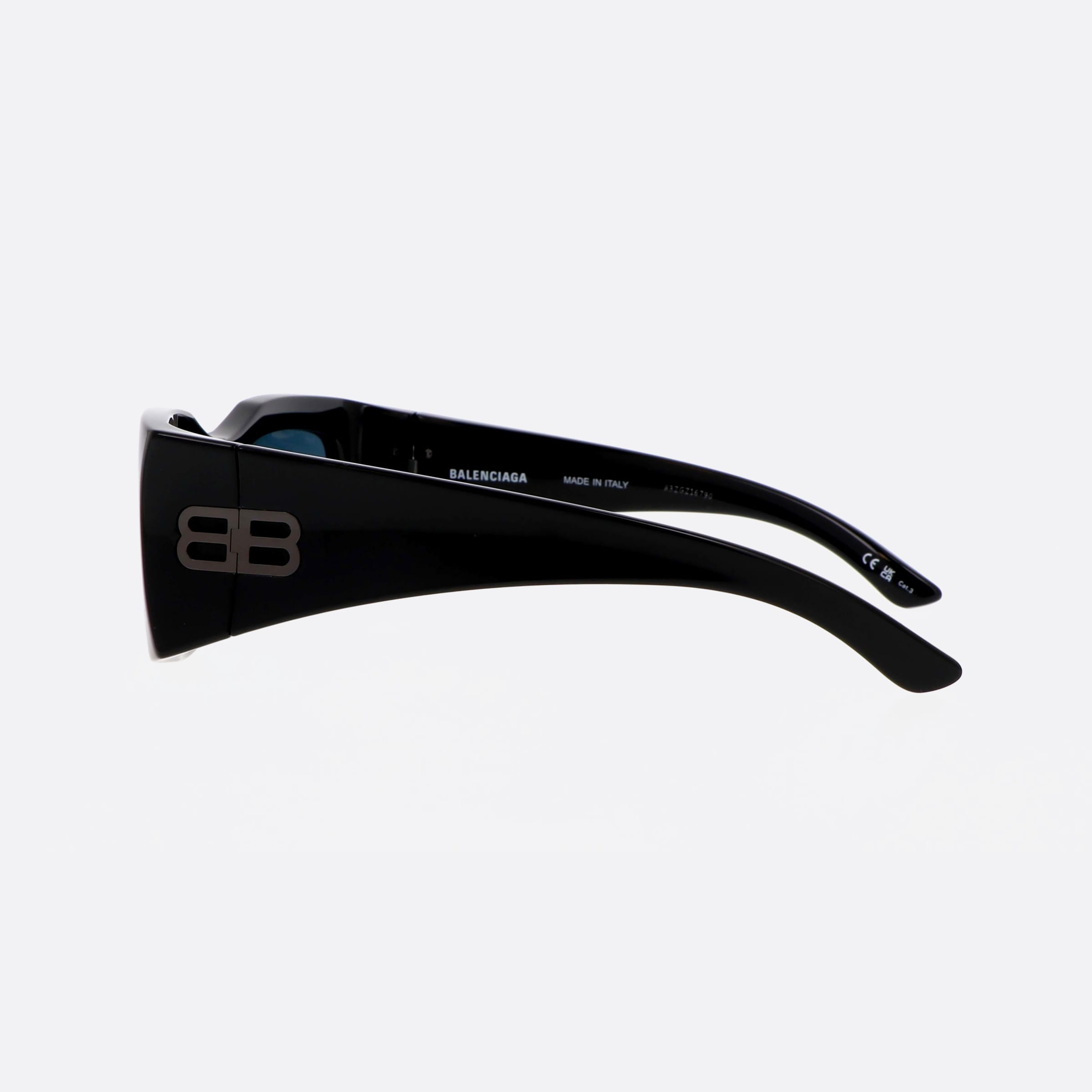 Balenciaga 58mm Everyday Black Rectangle Unisex Sunglasses - Detail View