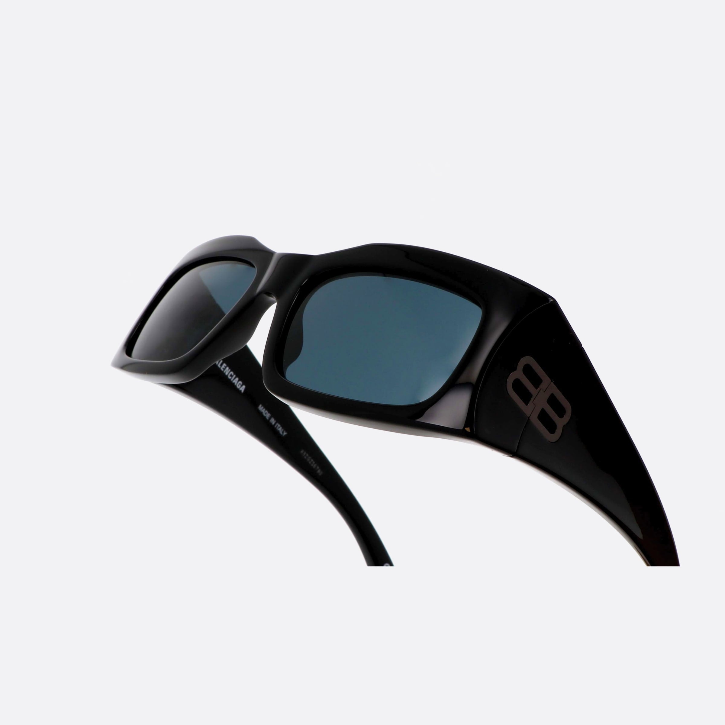 Balenciaga 58mm Everyday Black Rectangle Unisex Sunglasses - Lifestyle Shot