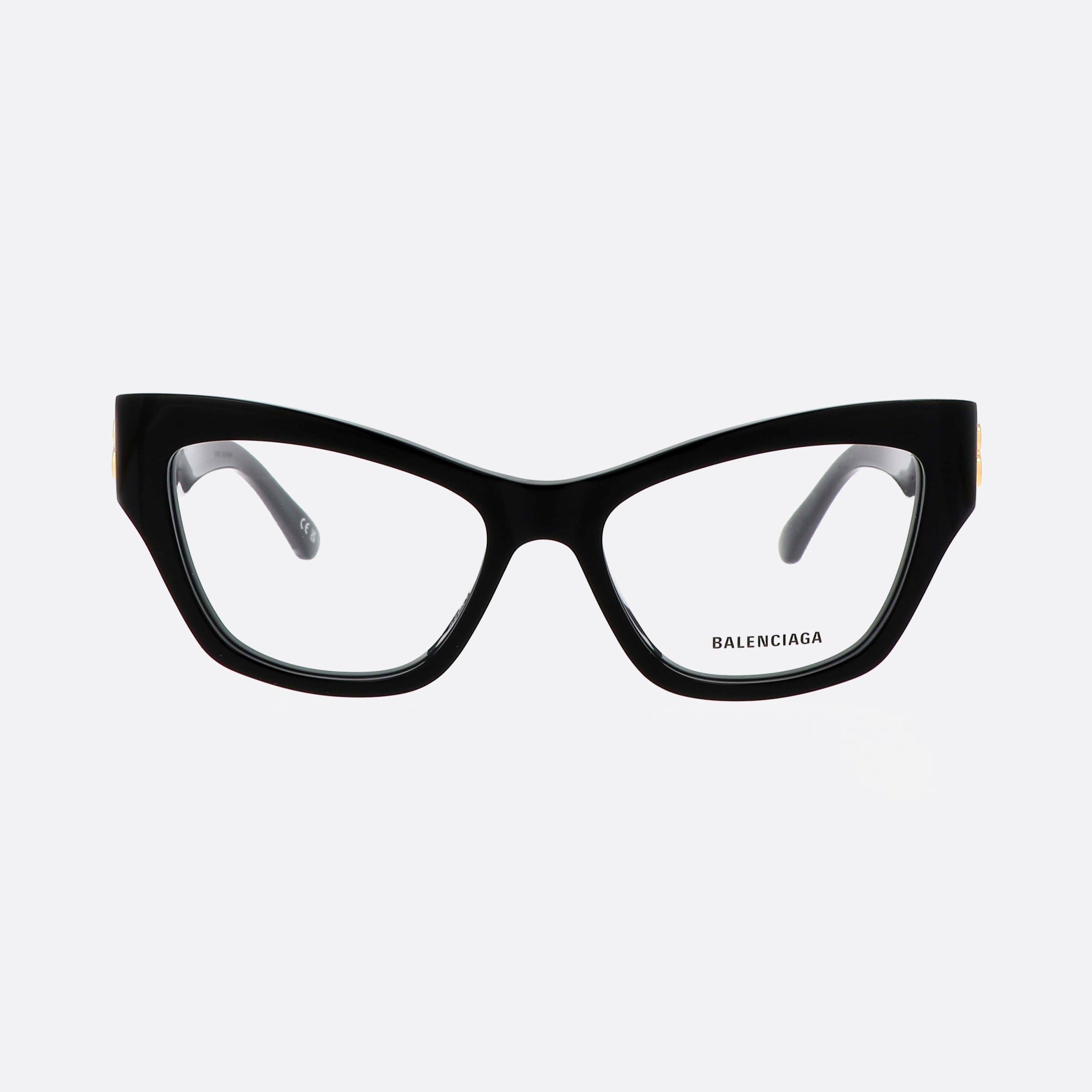 Balenciaga 54mm Everyday Black Cat Eyes Woman Eyeglasses - Side View